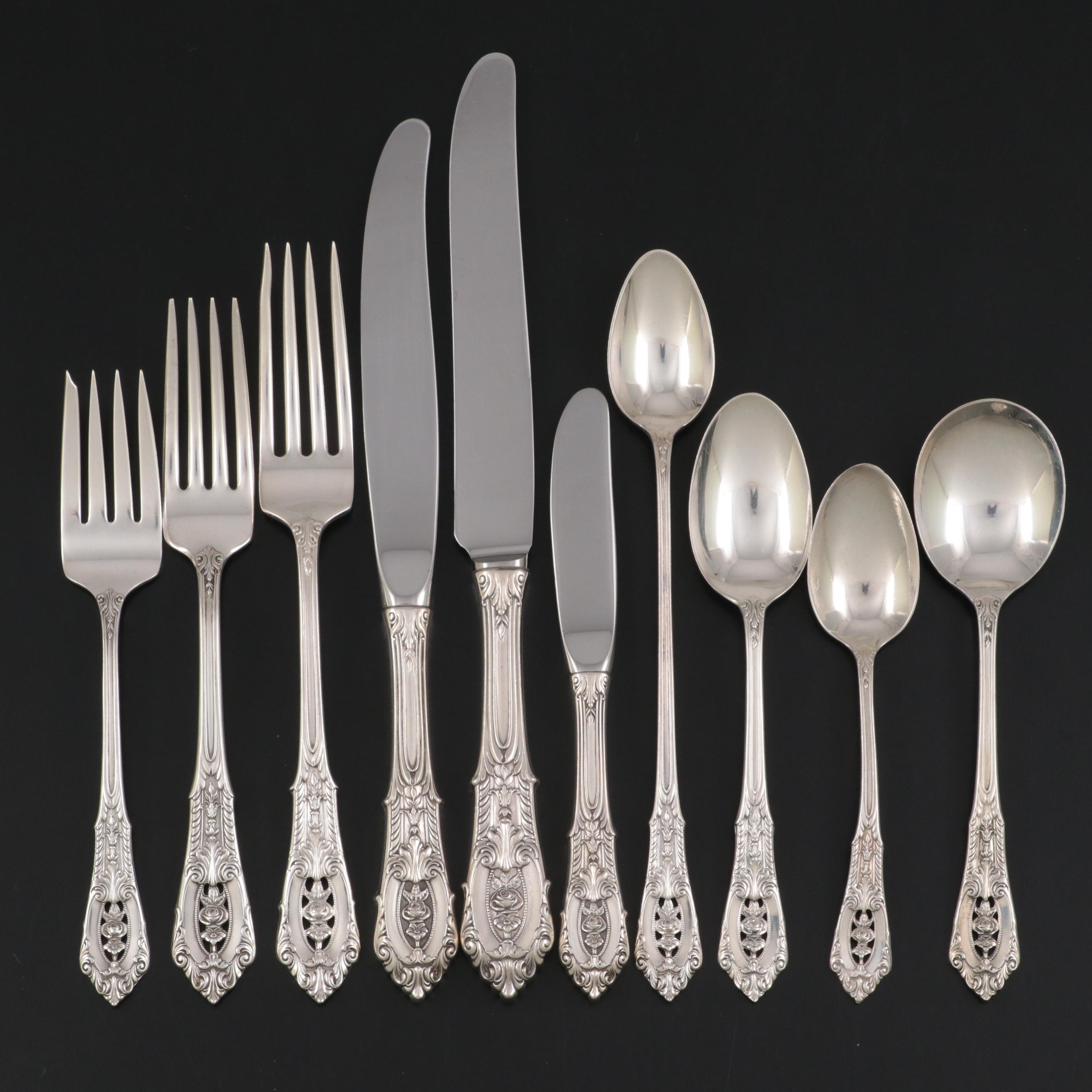Wallace "Rose Point" Sterling Silver Flatware and Serving Utensils
