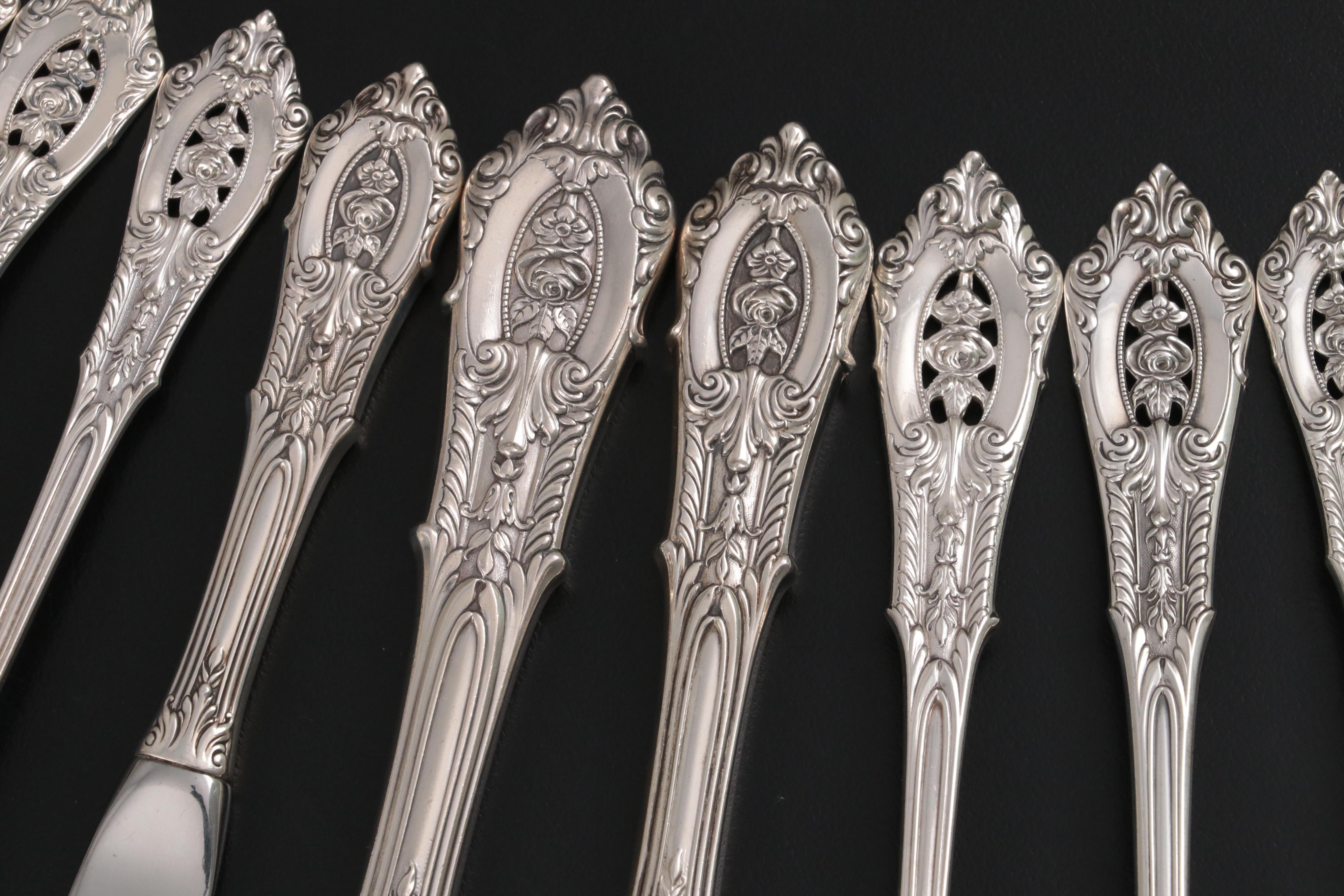 Wallace "Rose Point" Sterling Silver Flatware and Serving Utensils