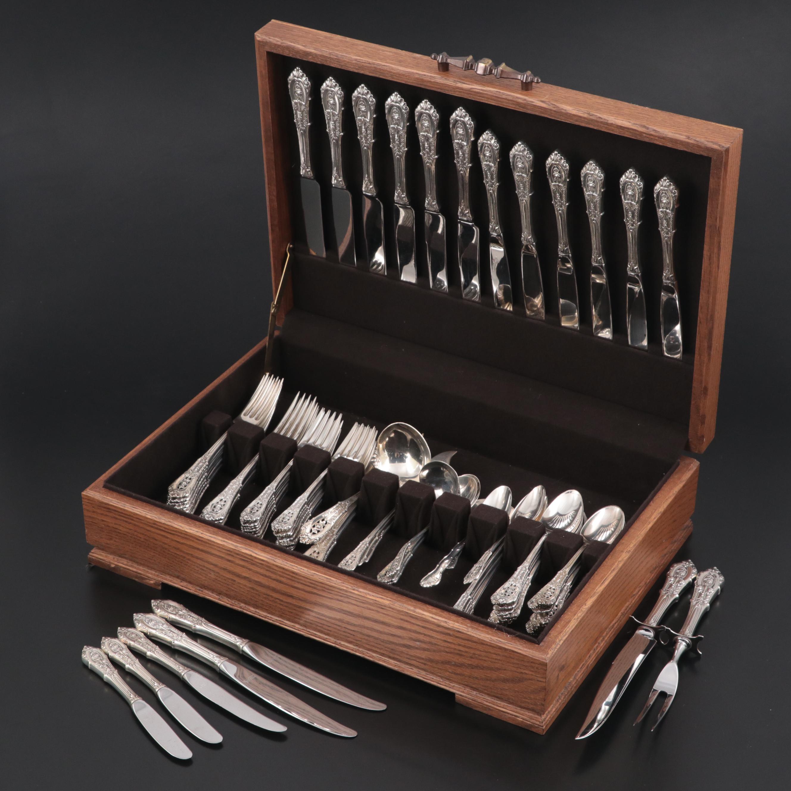 Wallace "Rose Point" Sterling Silver Flatware and Serving Utensils