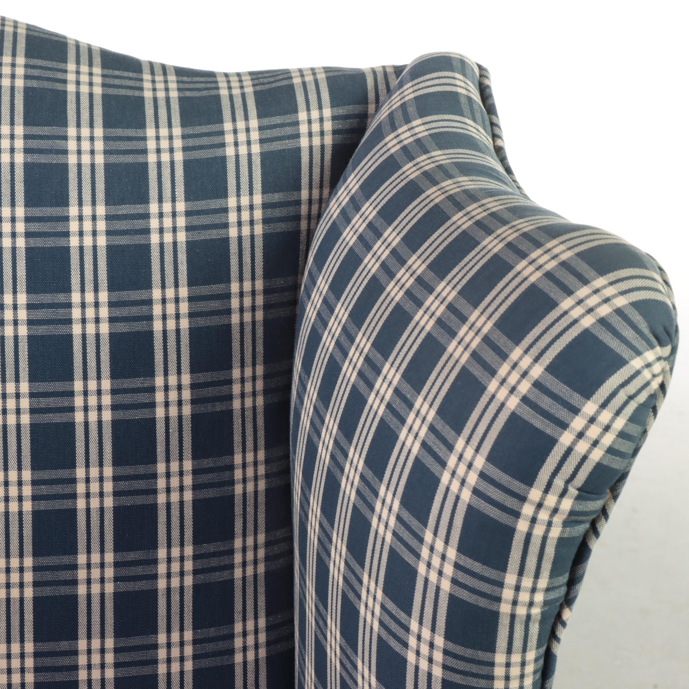 Franklin Furniture Co. Chippendale Style Custom-Upholstered Wingback Armchair