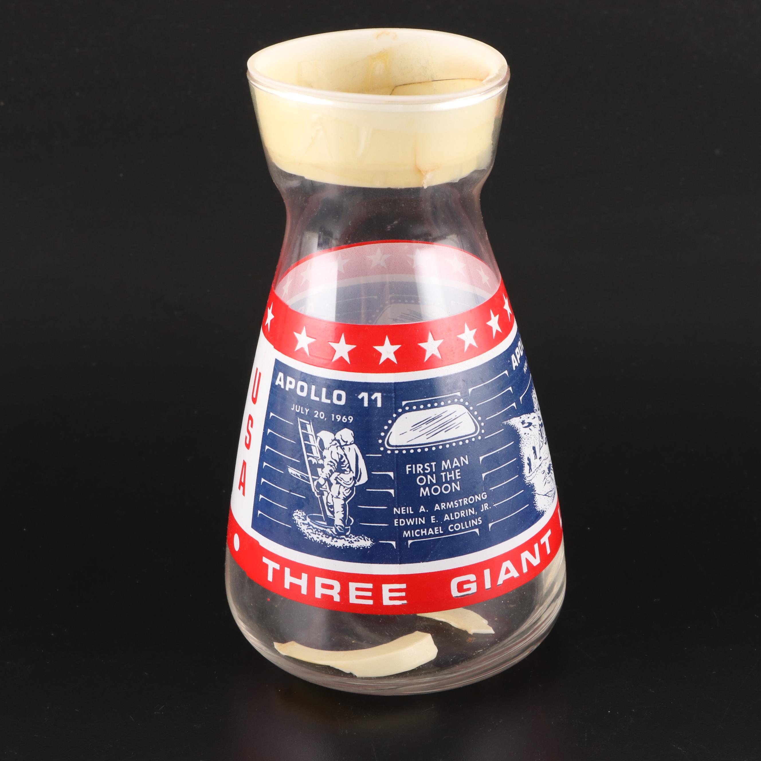 Libbey Apollo 11,13 and 14 Commemorative Glassware with NASA Postcards