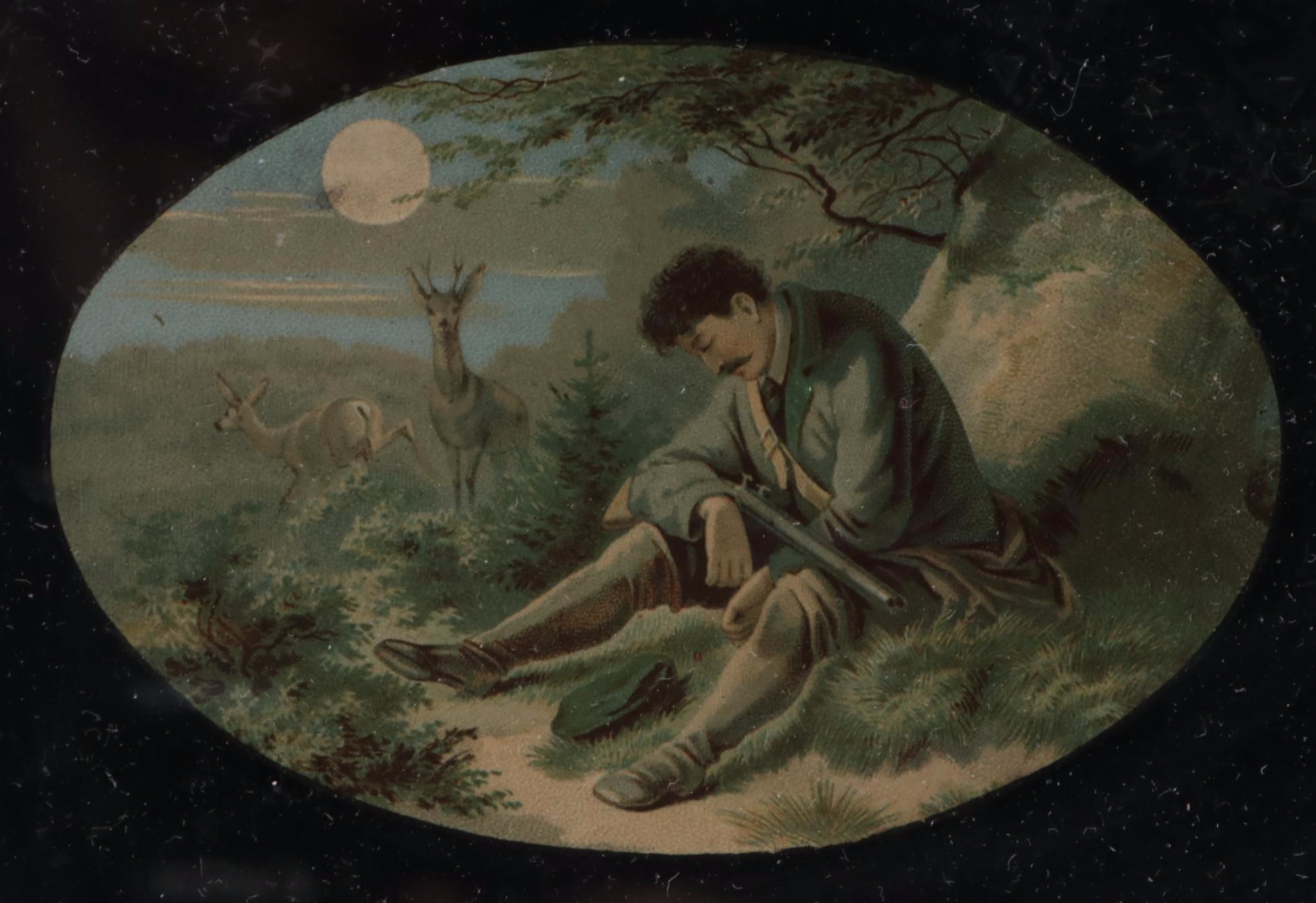 Waterbury Clock Company Wooden Reverse Painted Mantel Clock, Late 19th Century