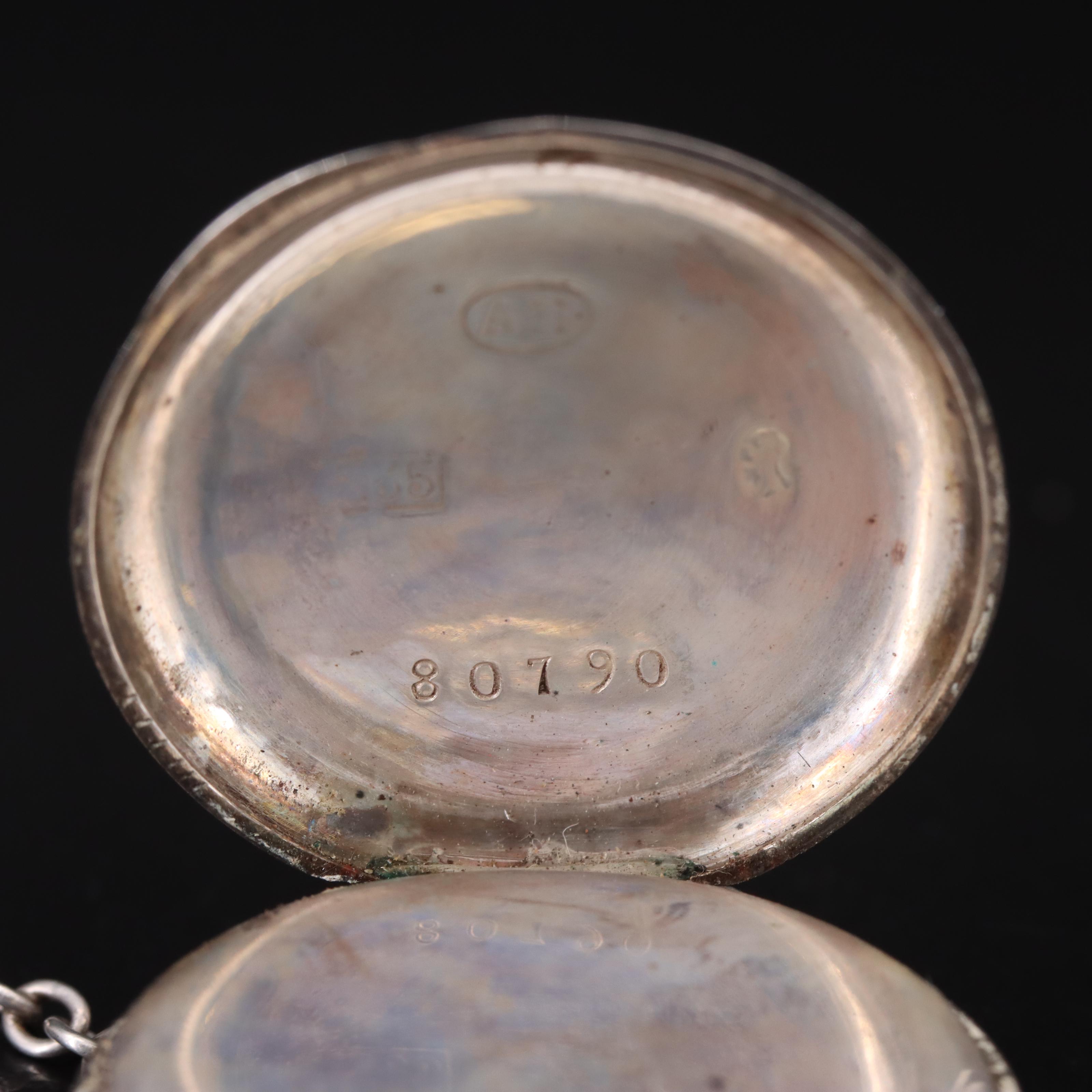 Sterling Silver Chatelaine with 935 Silver Swiss Pocket Watch