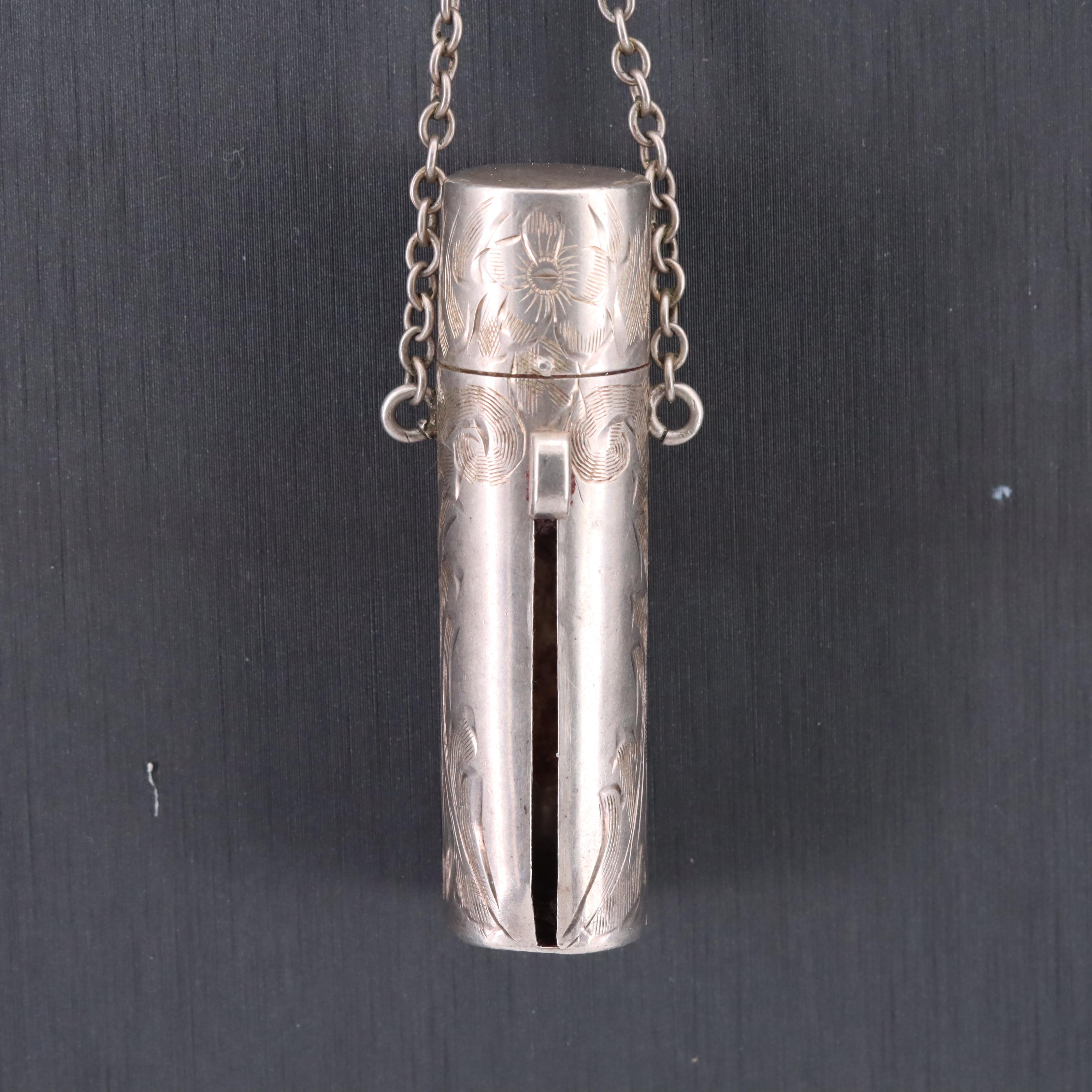 Sterling Silver Chatelaine with 935 Silver Swiss Pocket Watch