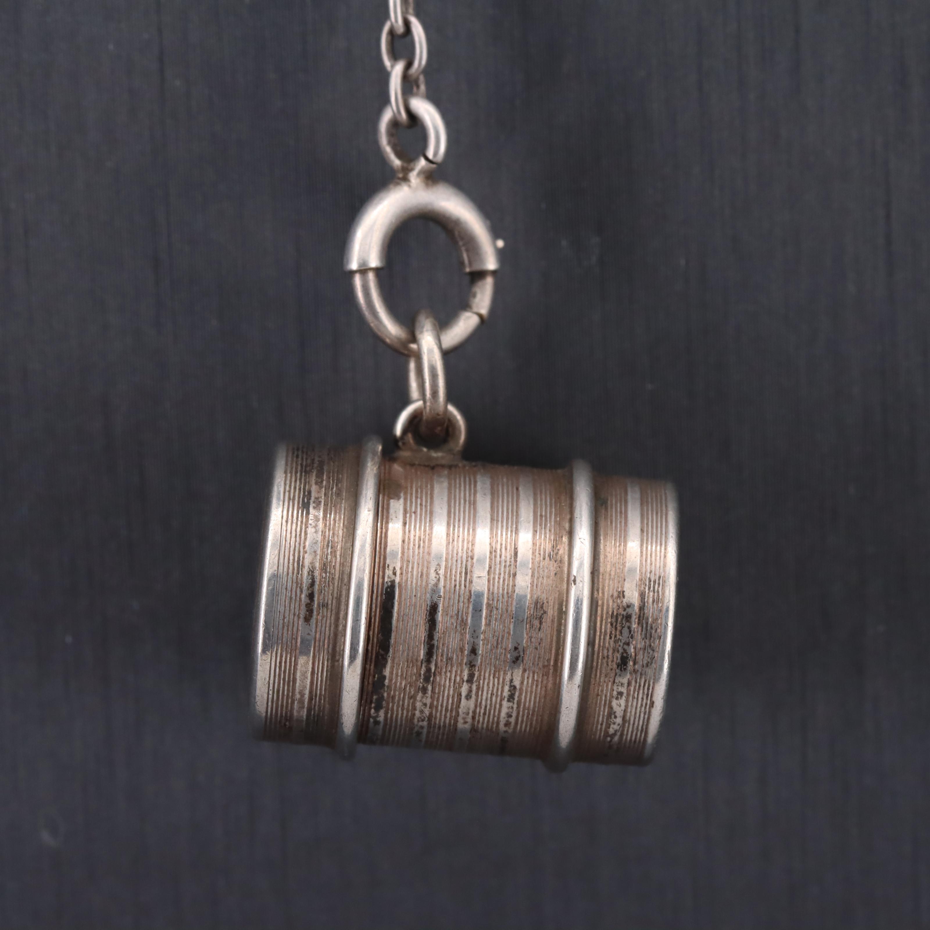 Sterling Silver Chatelaine with 935 Silver Swiss Pocket Watch