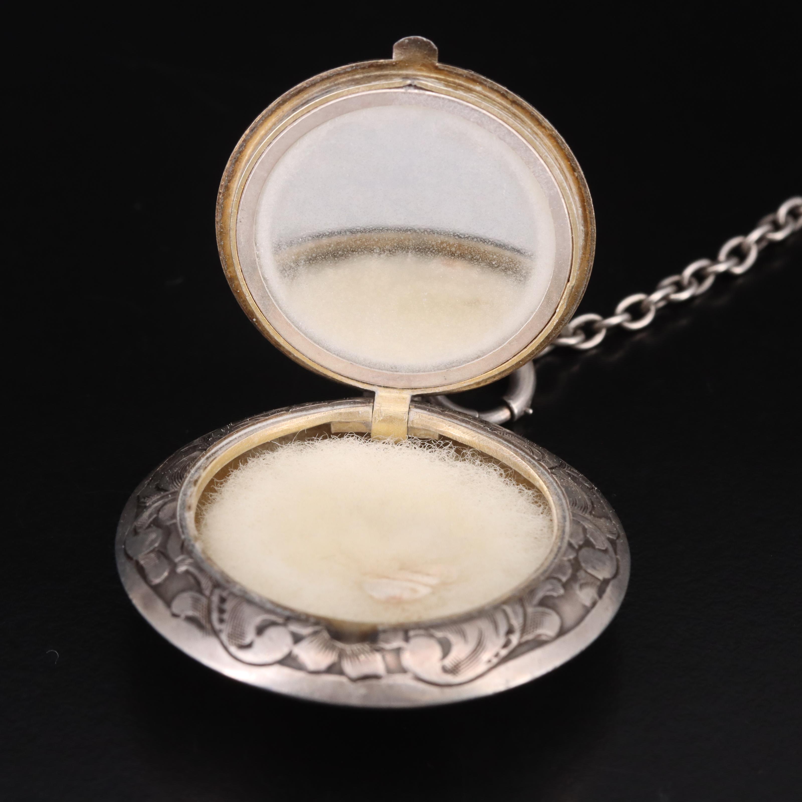 Sterling Silver Chatelaine with 935 Silver Swiss Pocket Watch