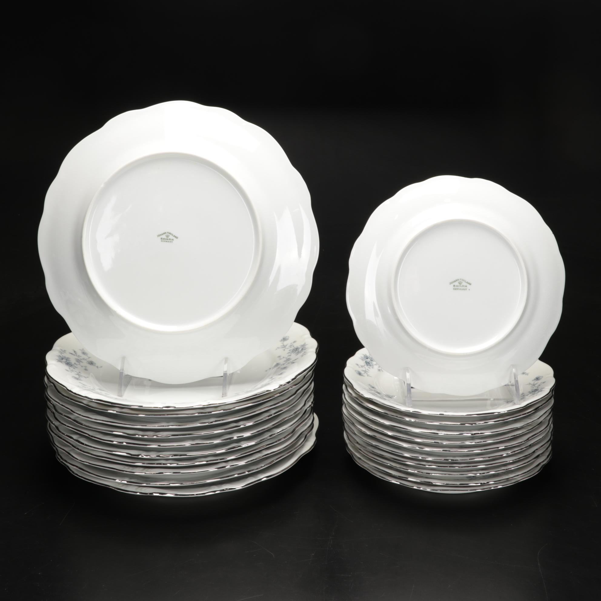 Johann Haviland Bavaria Germany 99-Piece Blue Garland China Set