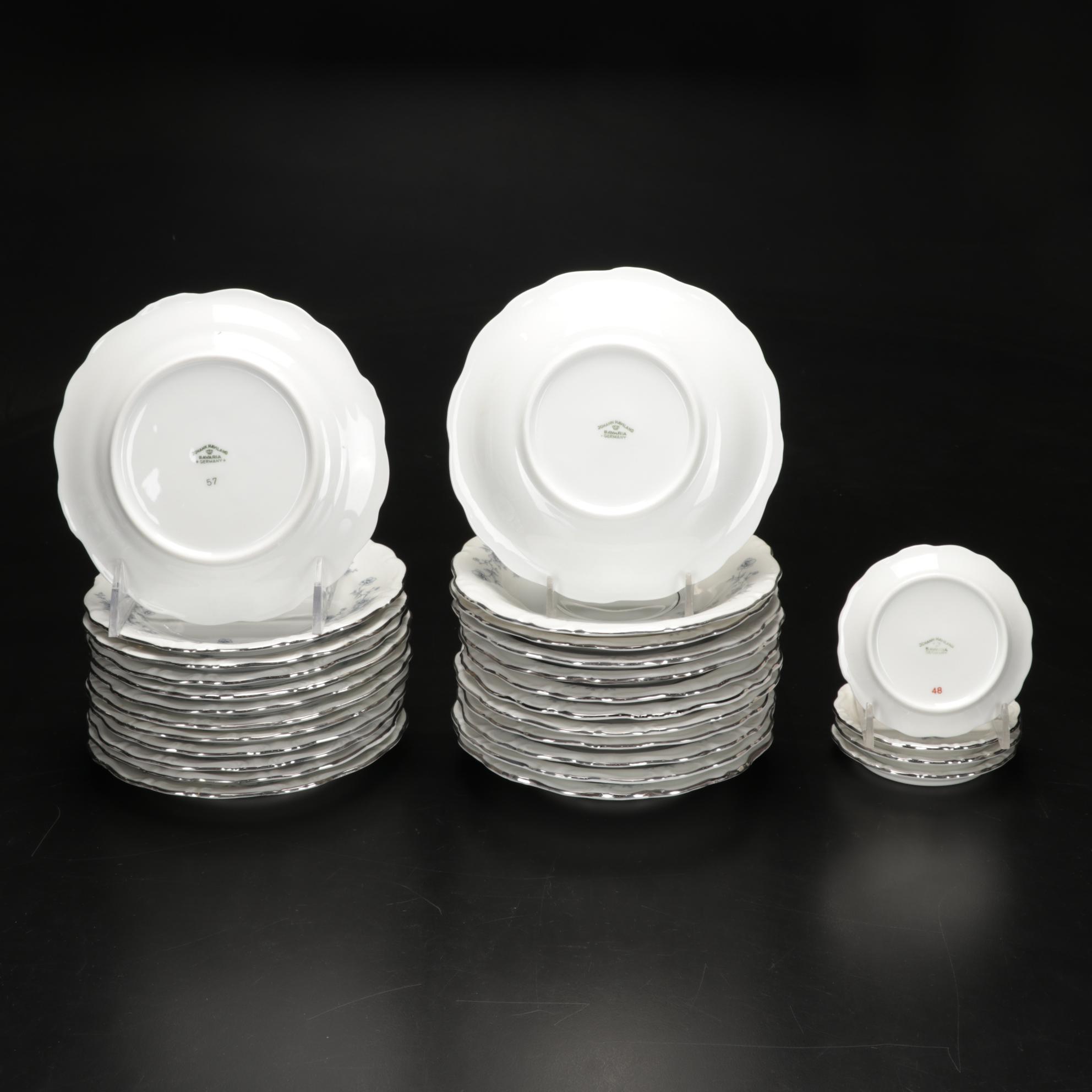 Johann Haviland Bavaria Germany 99-Piece Blue Garland China Set