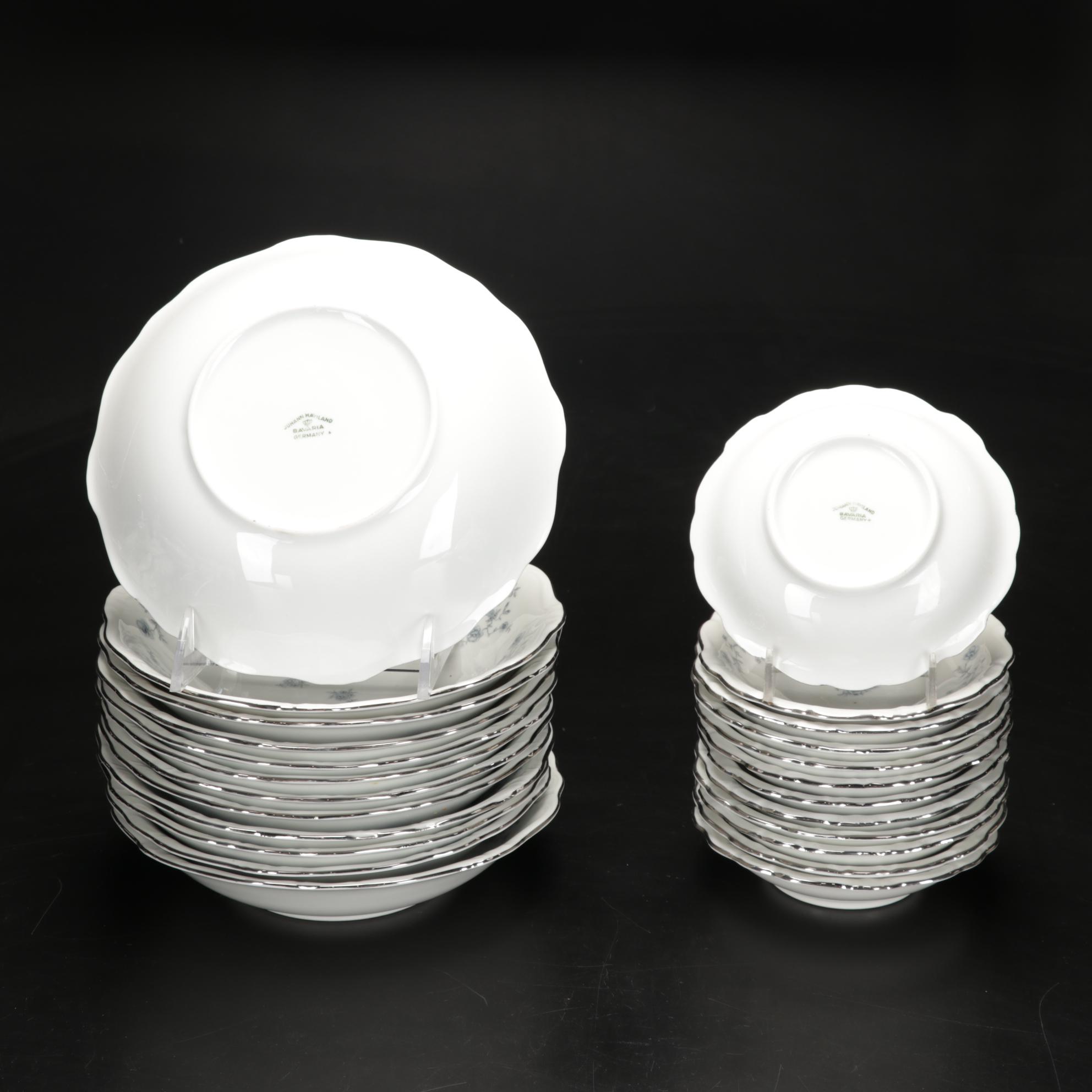 Johann Haviland Bavaria Germany 99-Piece Blue Garland China Set