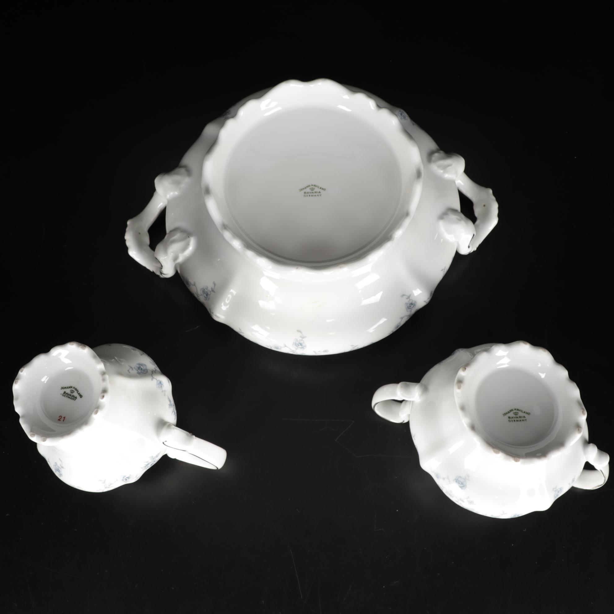 Johann Haviland Bavaria Germany 99-Piece Blue Garland China Set