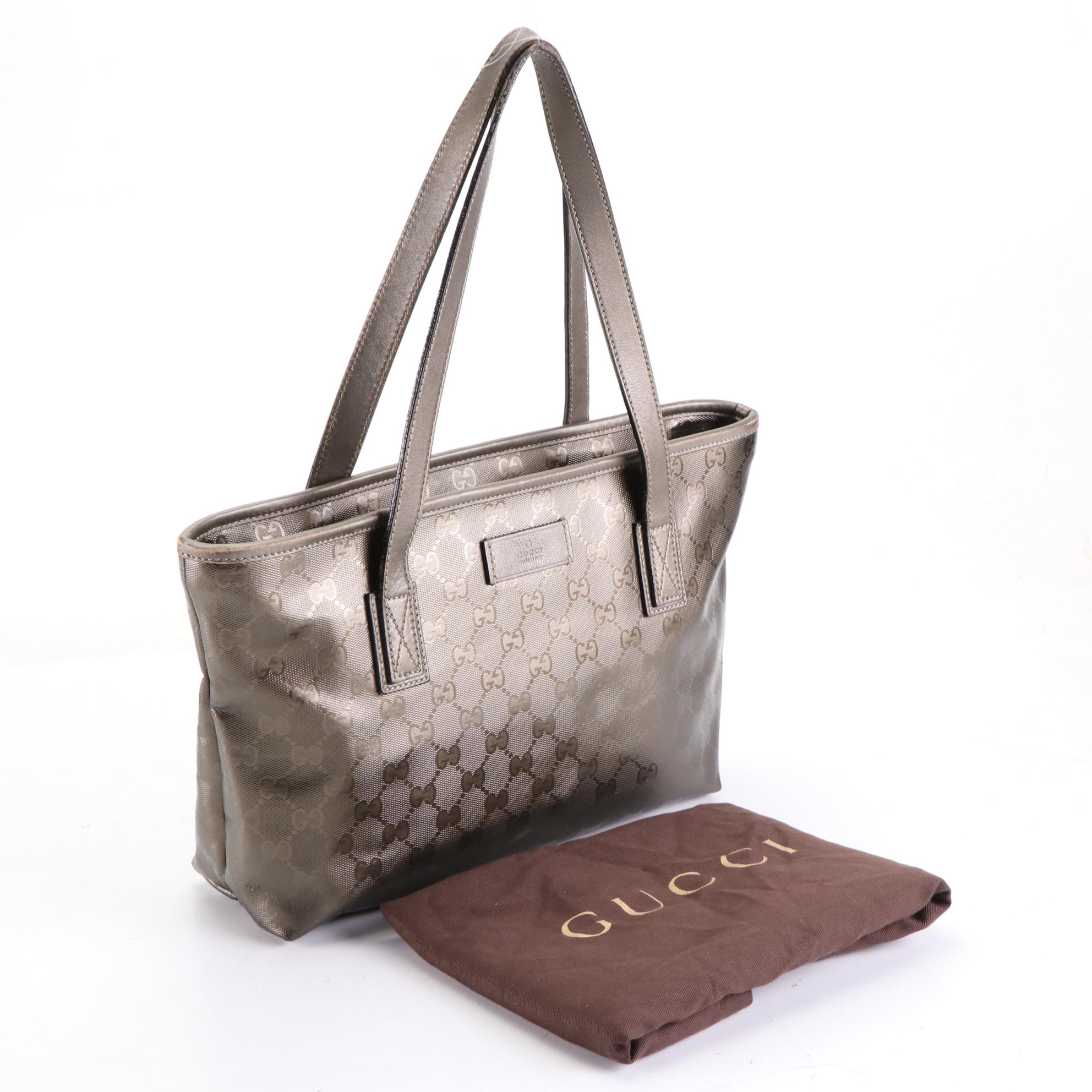 Gucci Joy Tote in GG Imprimé with Metallic Leather