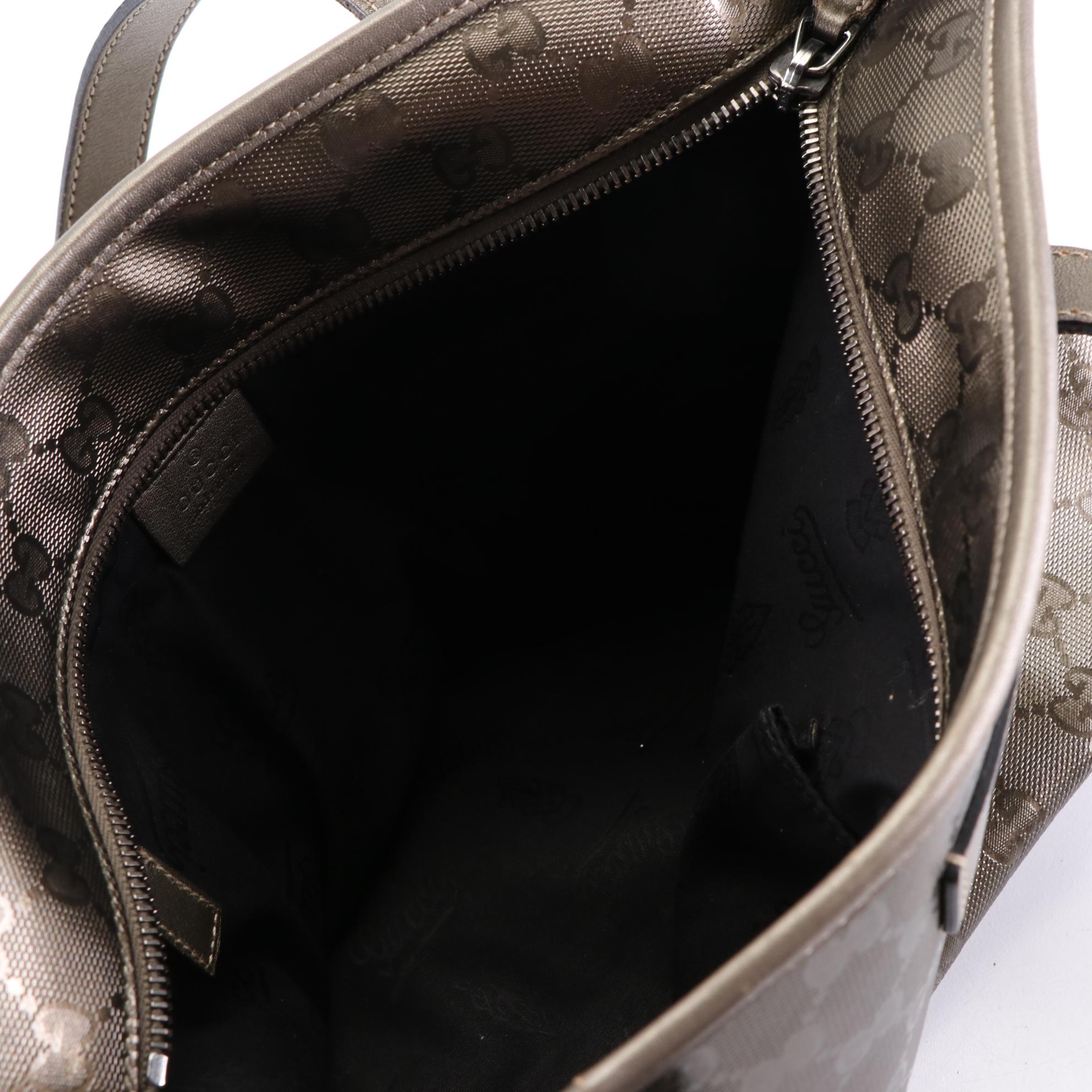 Gucci Joy Tote in GG Imprimé with Metallic Leather