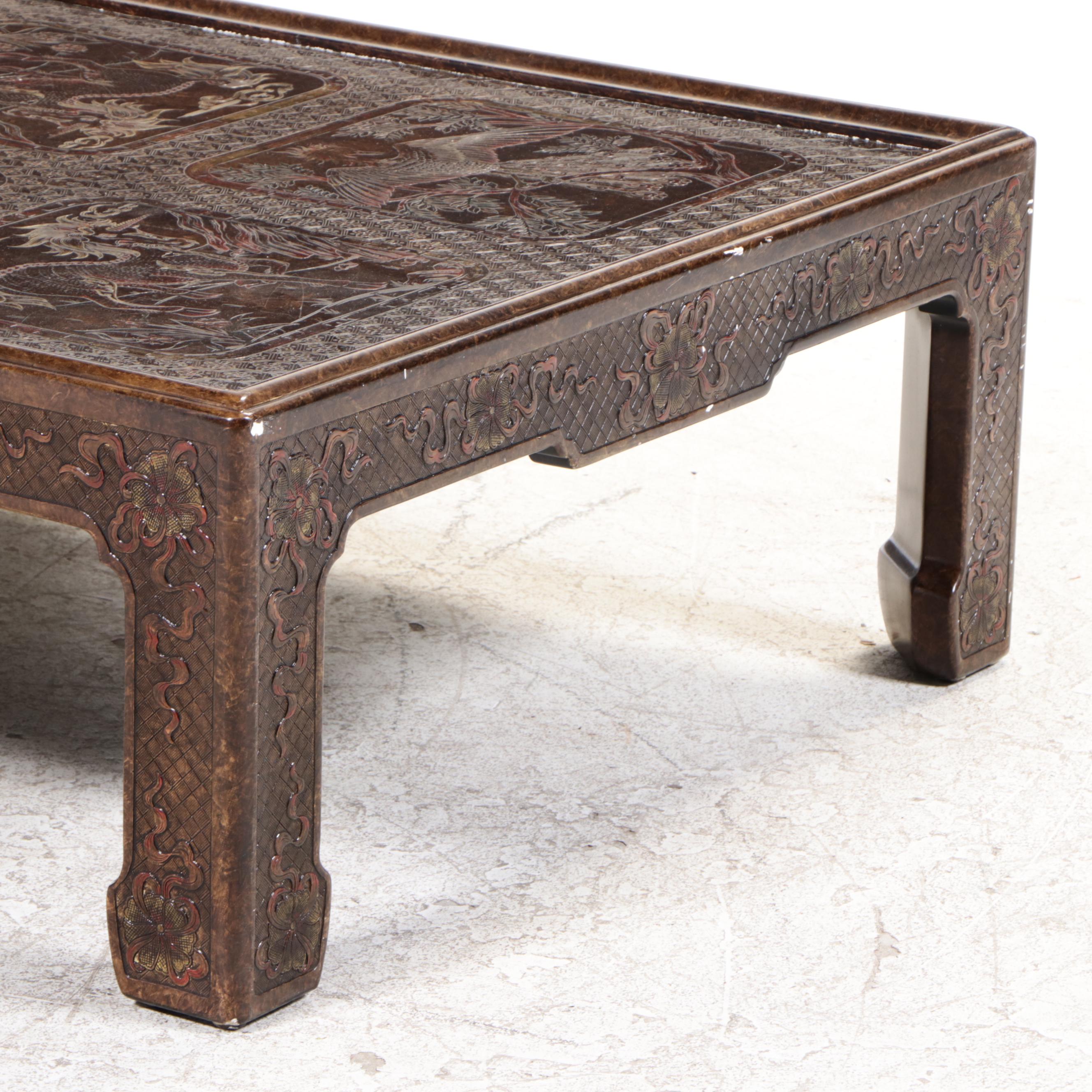 Mario Buatta for John Widdicomb Chinoiserie Coffee Table, 1970s