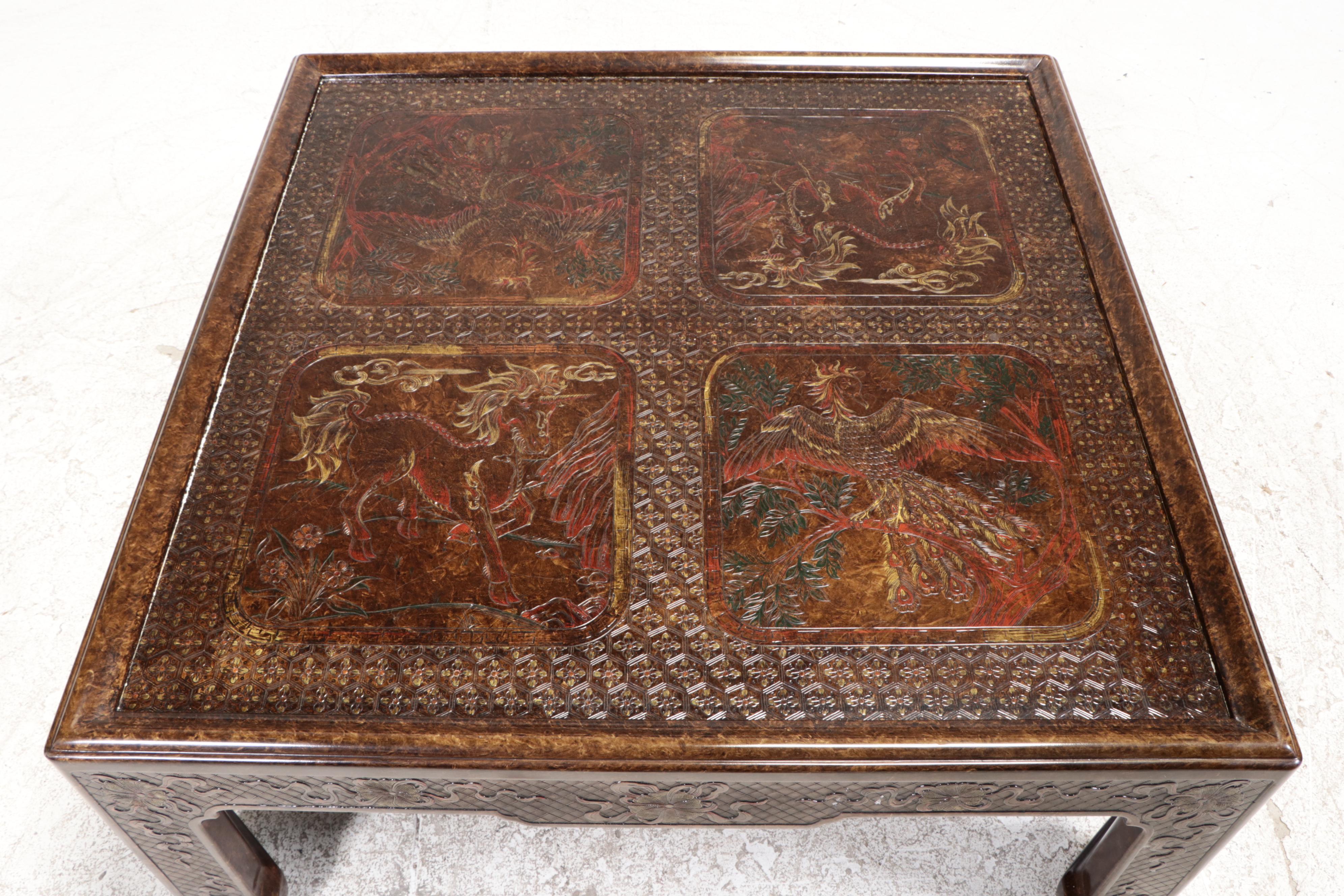 Mario Buatta for John Widdicomb Chinoiserie Coffee Table, 1970s