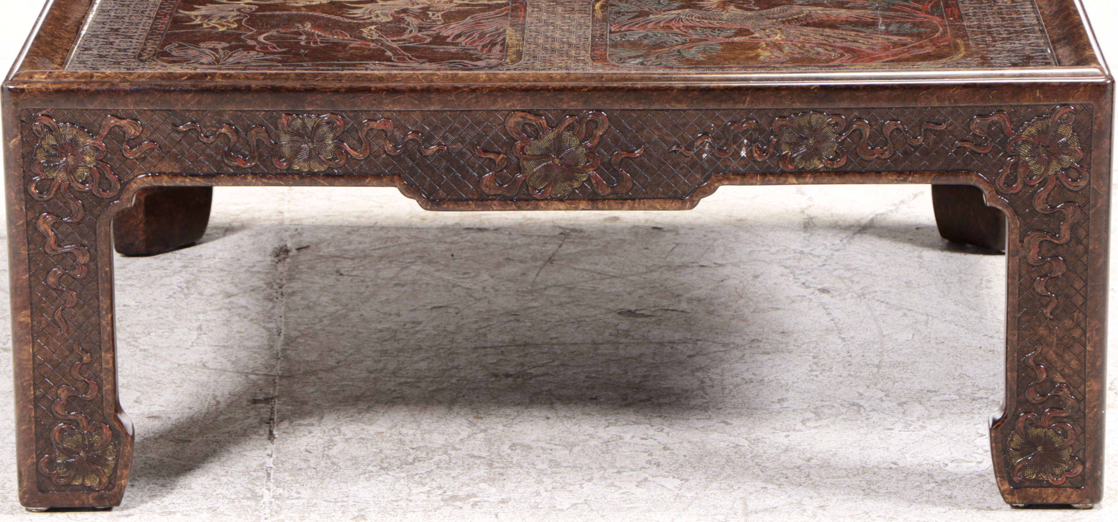 Mario Buatta for John Widdicomb Chinoiserie Coffee Table, 1970s