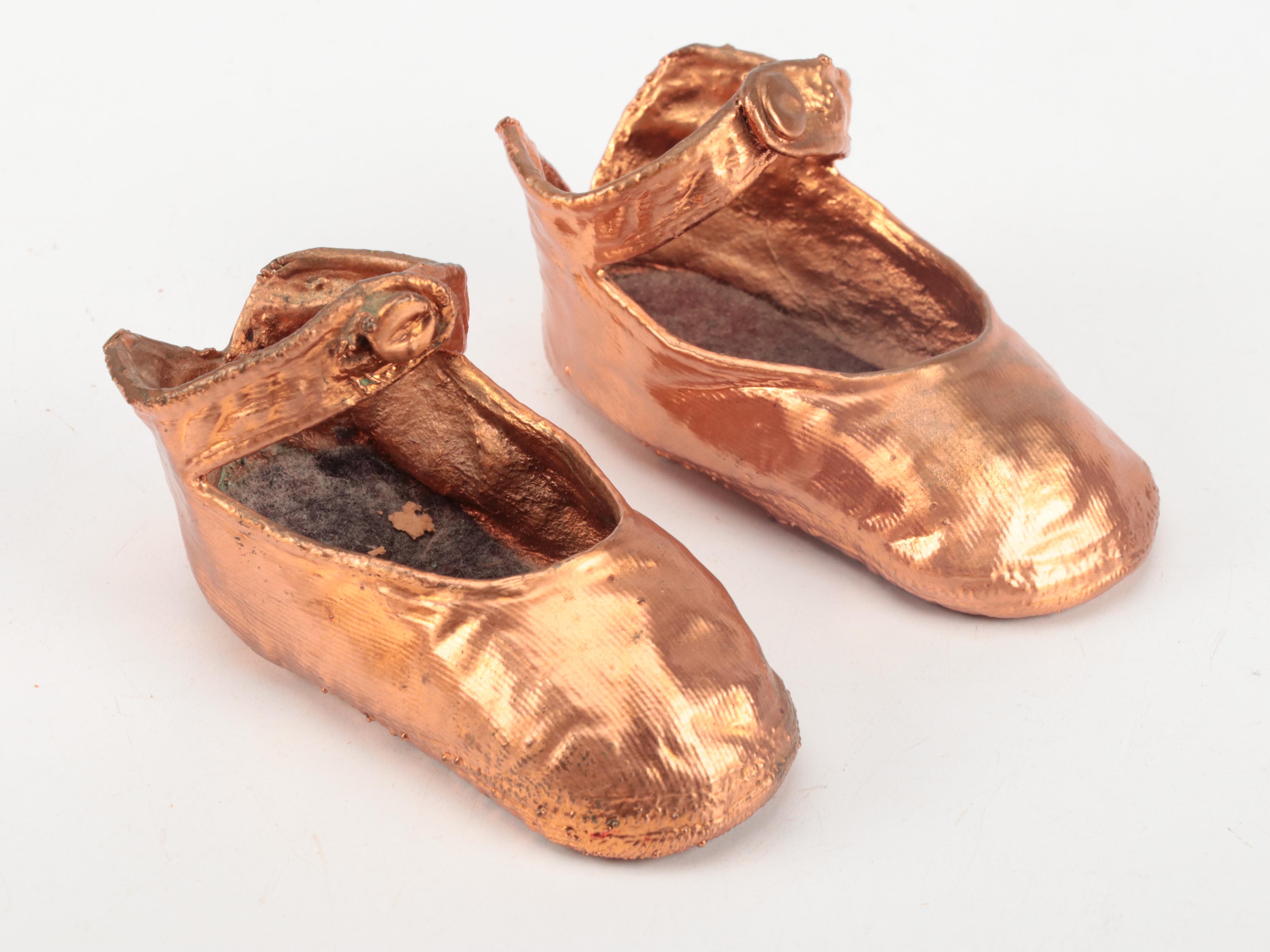 Bronzed Infant Shoes and Glove Collection