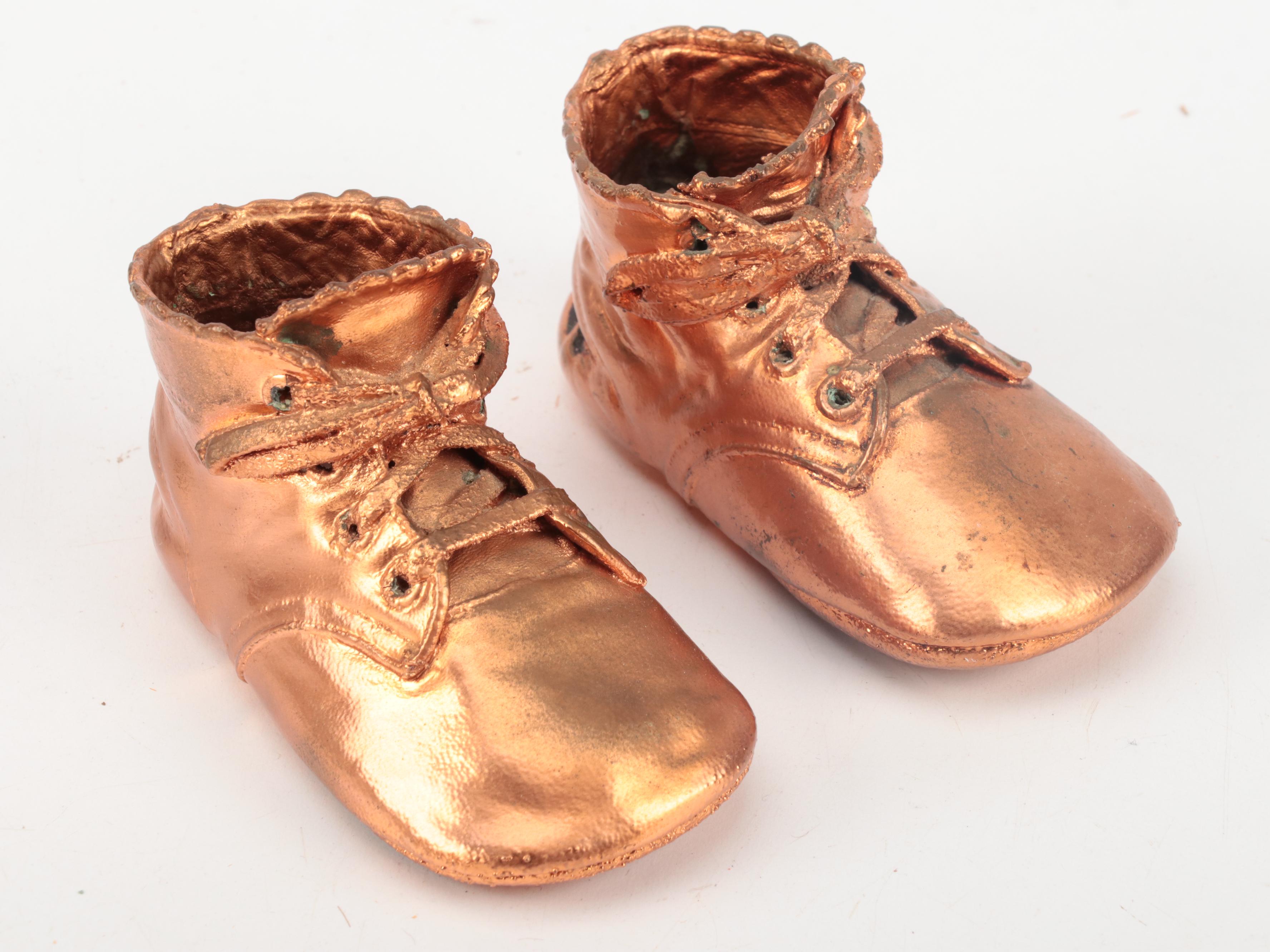 Bronzed Infant Shoes and Glove Collection