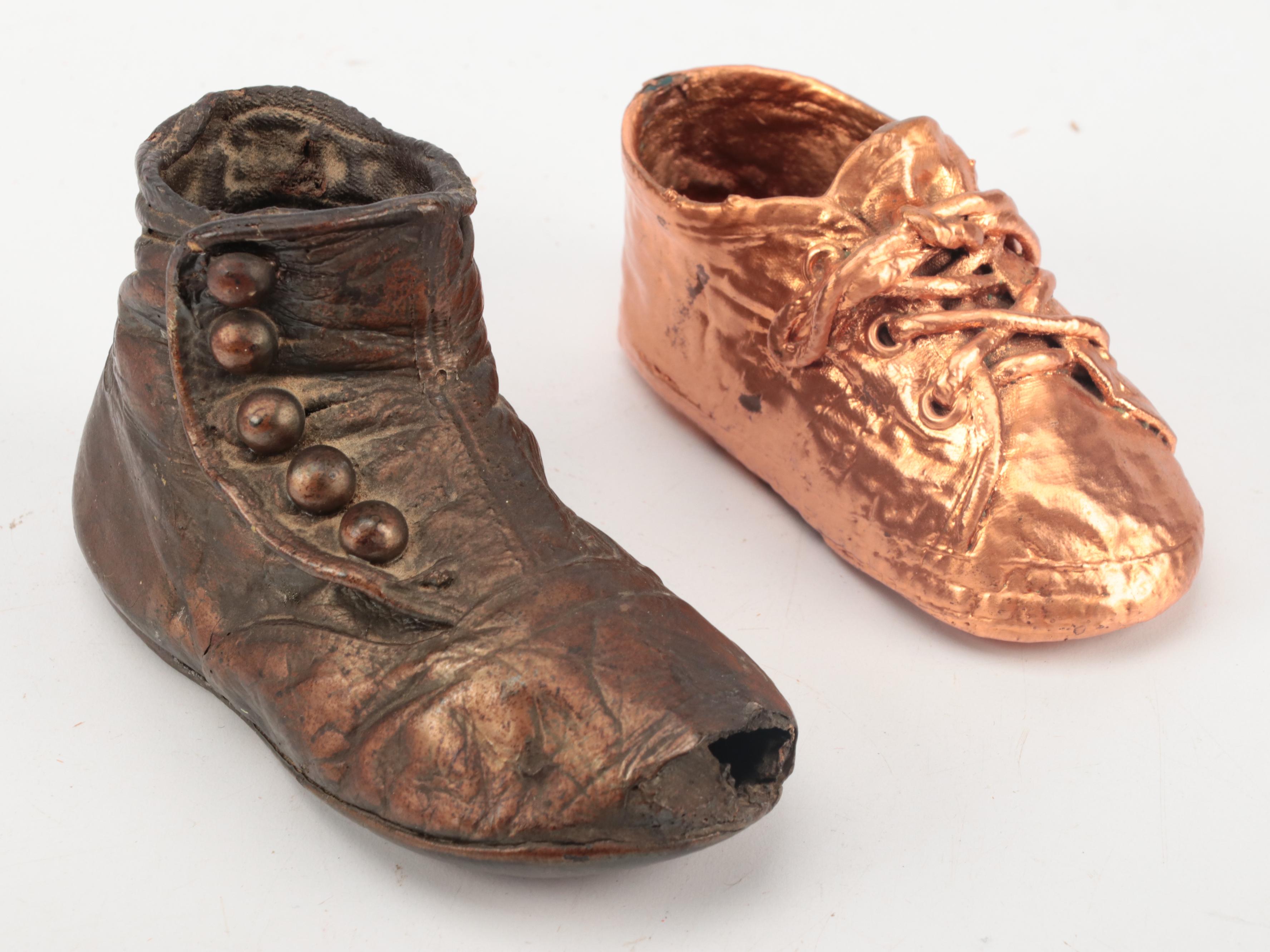Bronzed Infant Shoes and Glove Collection