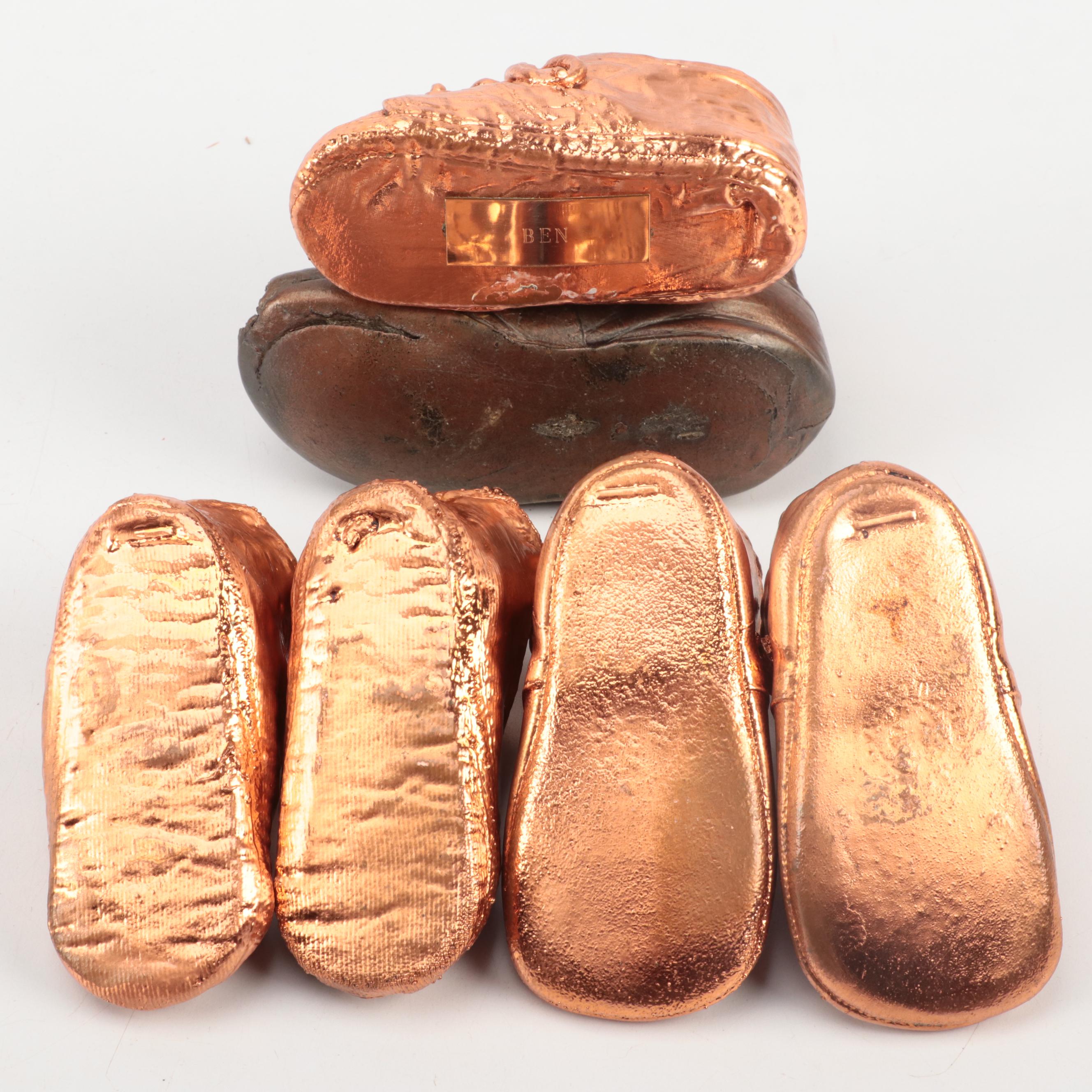 Bronzed Infant Shoes and Glove Collection