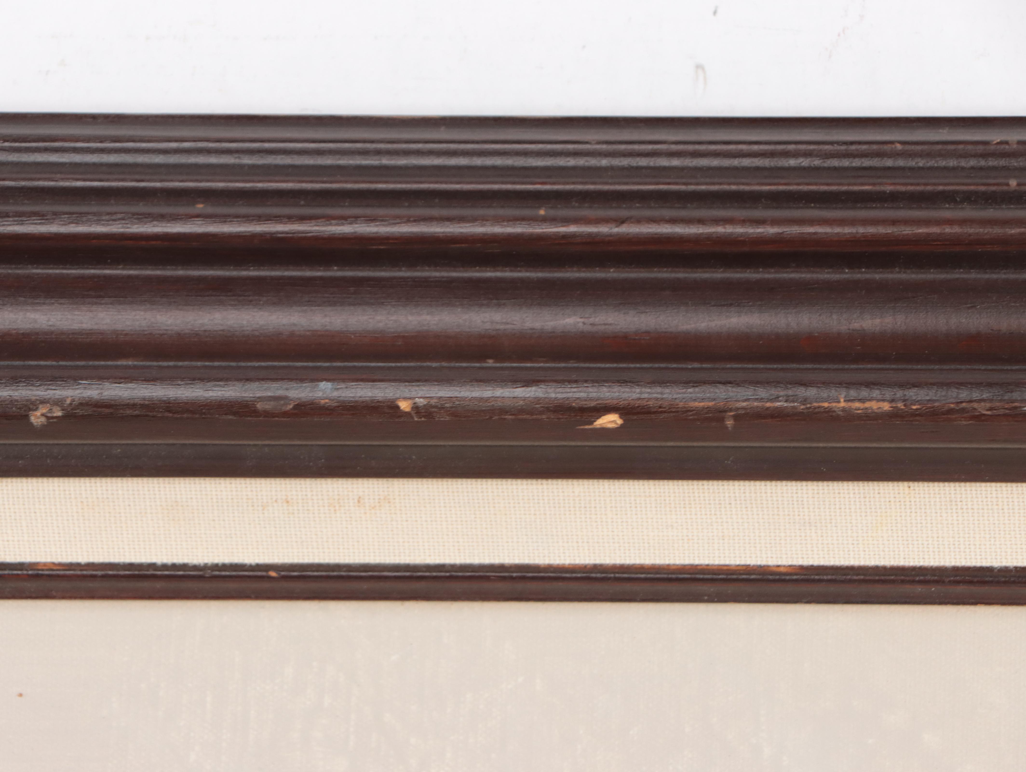 Oil Painting of Boat in Harbor Scene