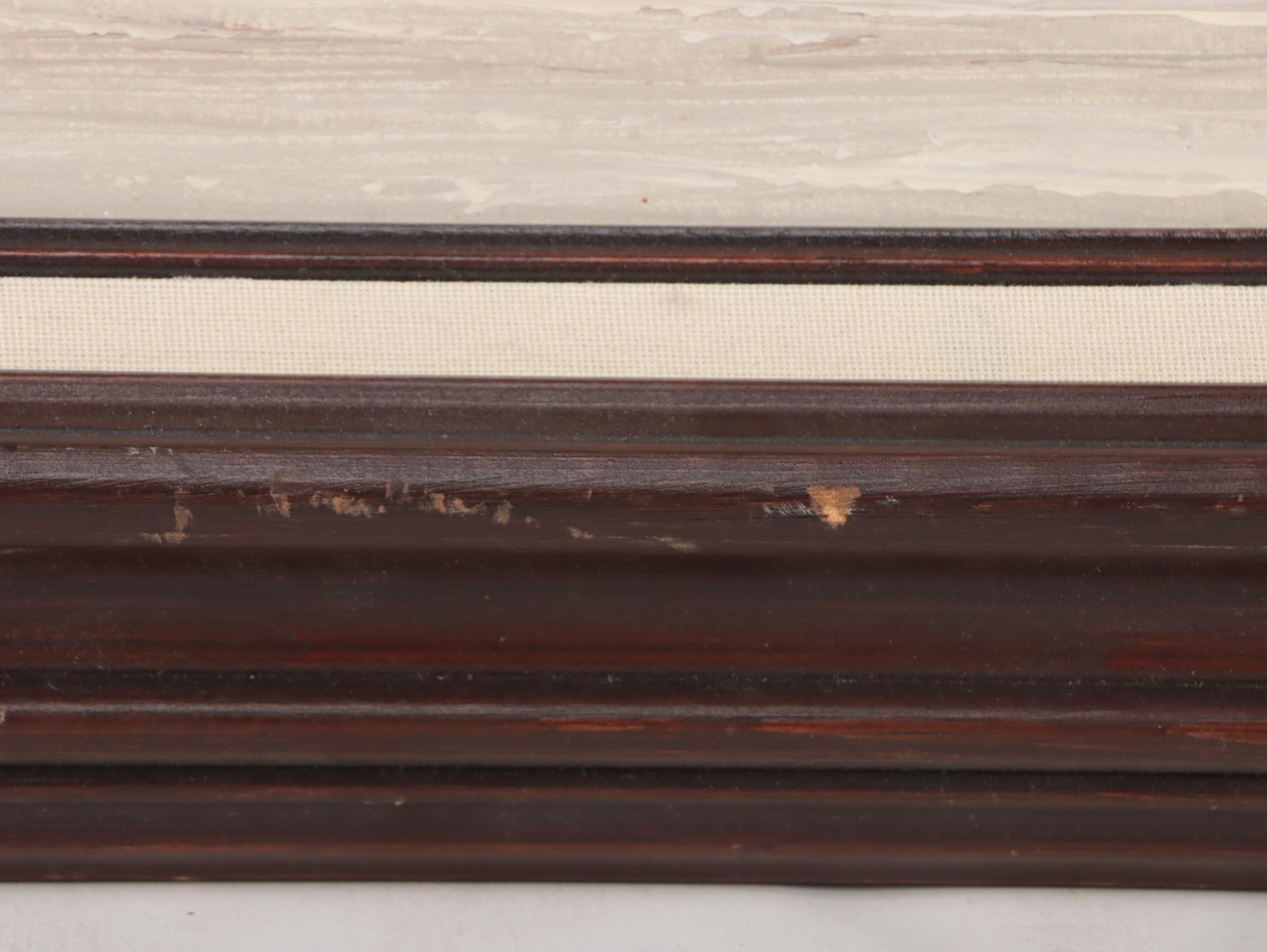 Oil Painting of Boat in Harbor Scene