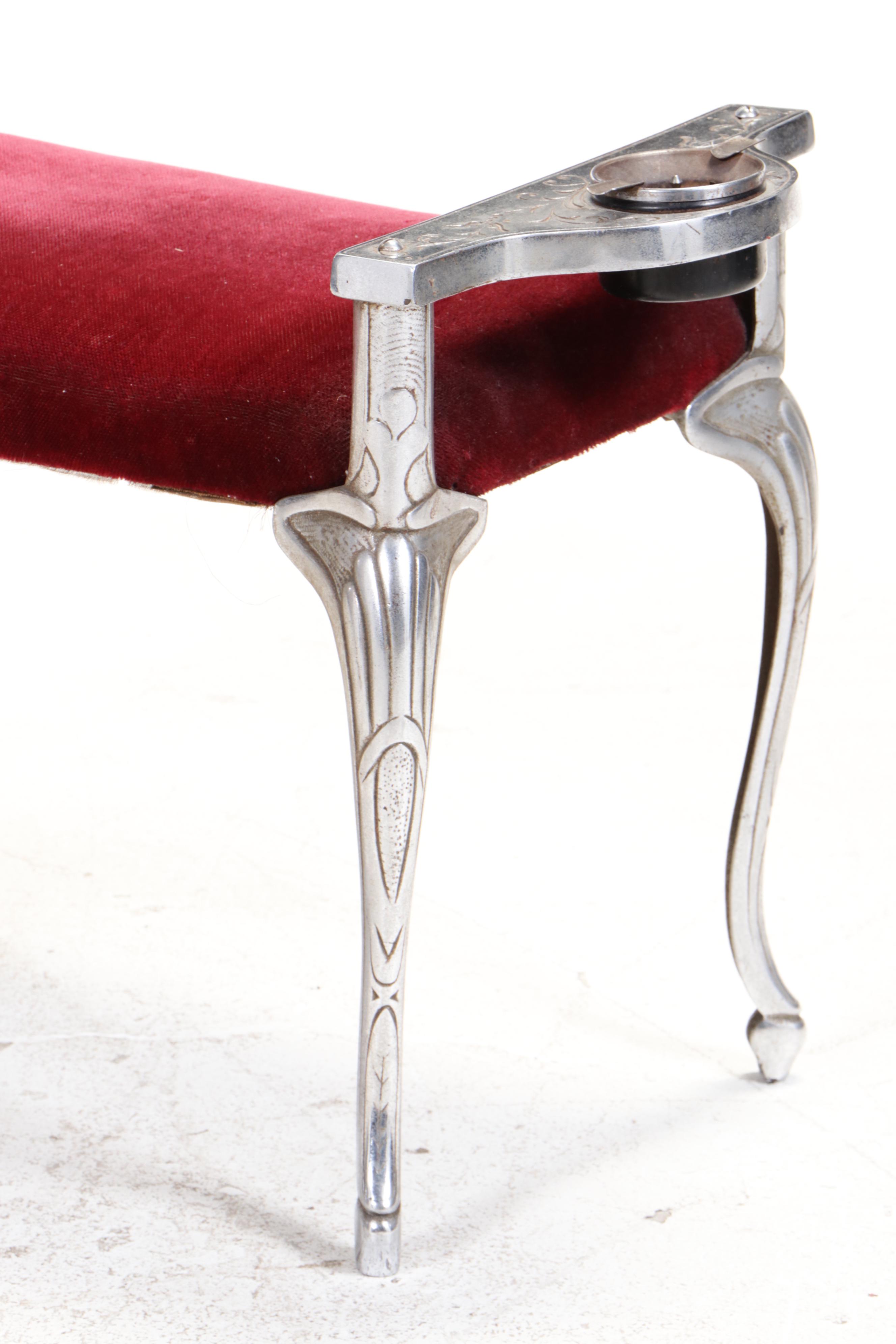 Art Deco Chromed Metal Smoking Bench