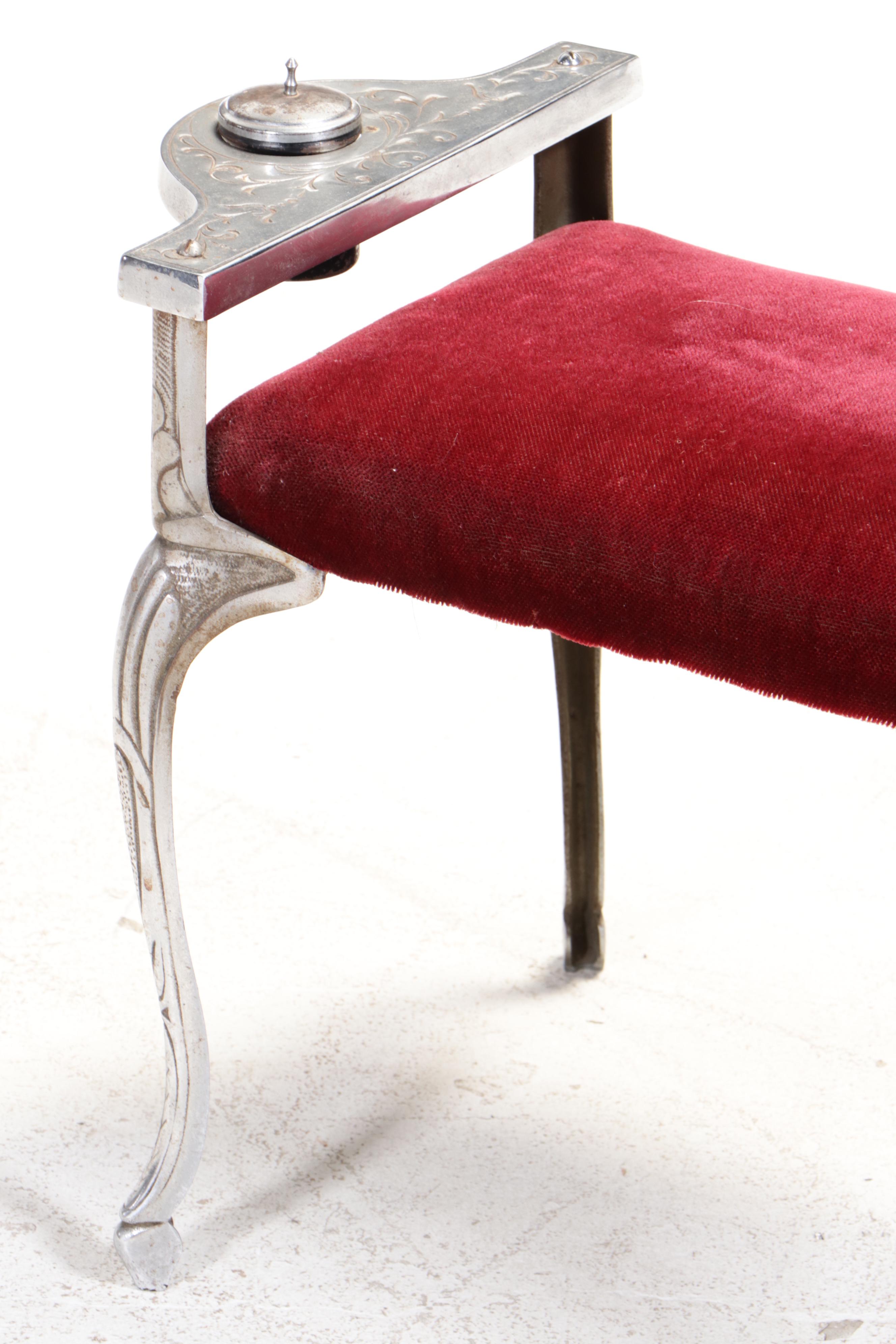 Art Deco Chromed Metal Smoking Bench