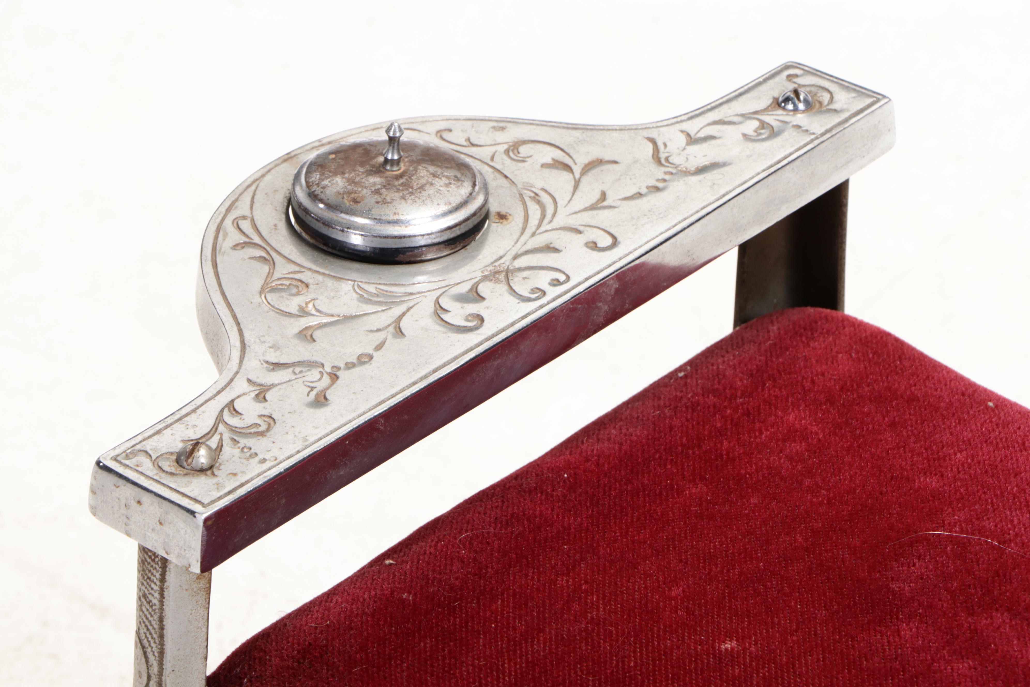 Art Deco Chromed Metal Smoking Bench