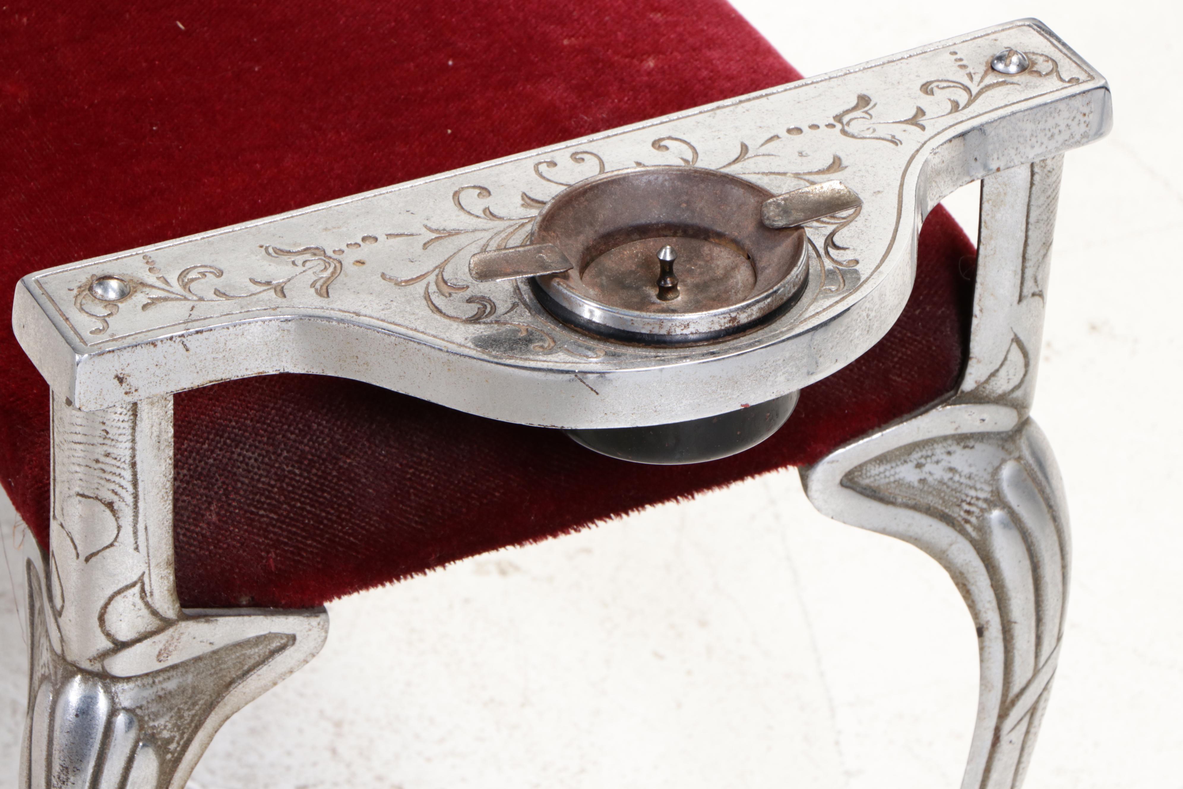 Art Deco Chromed Metal Smoking Bench