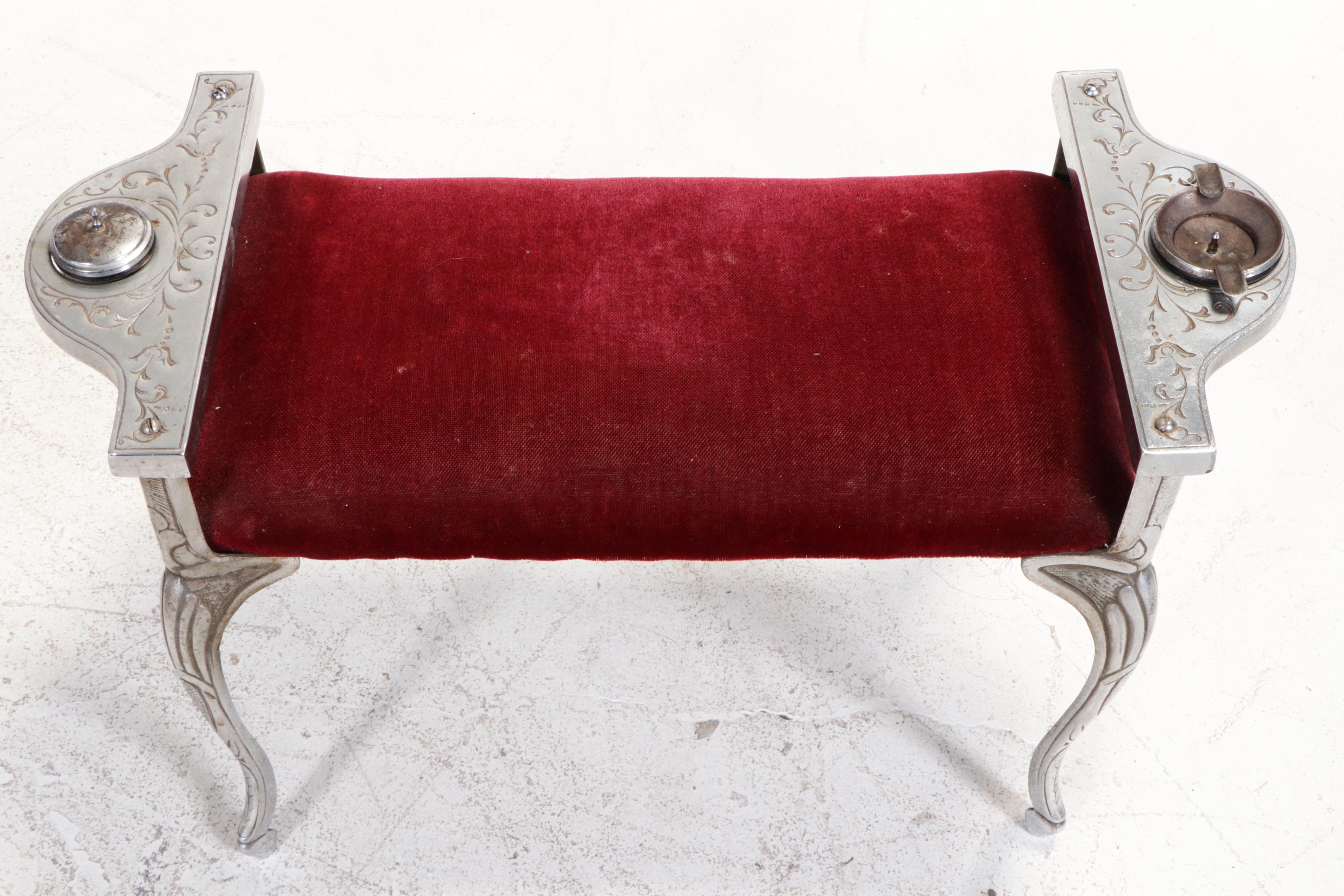 Art Deco Chromed Metal Smoking Bench