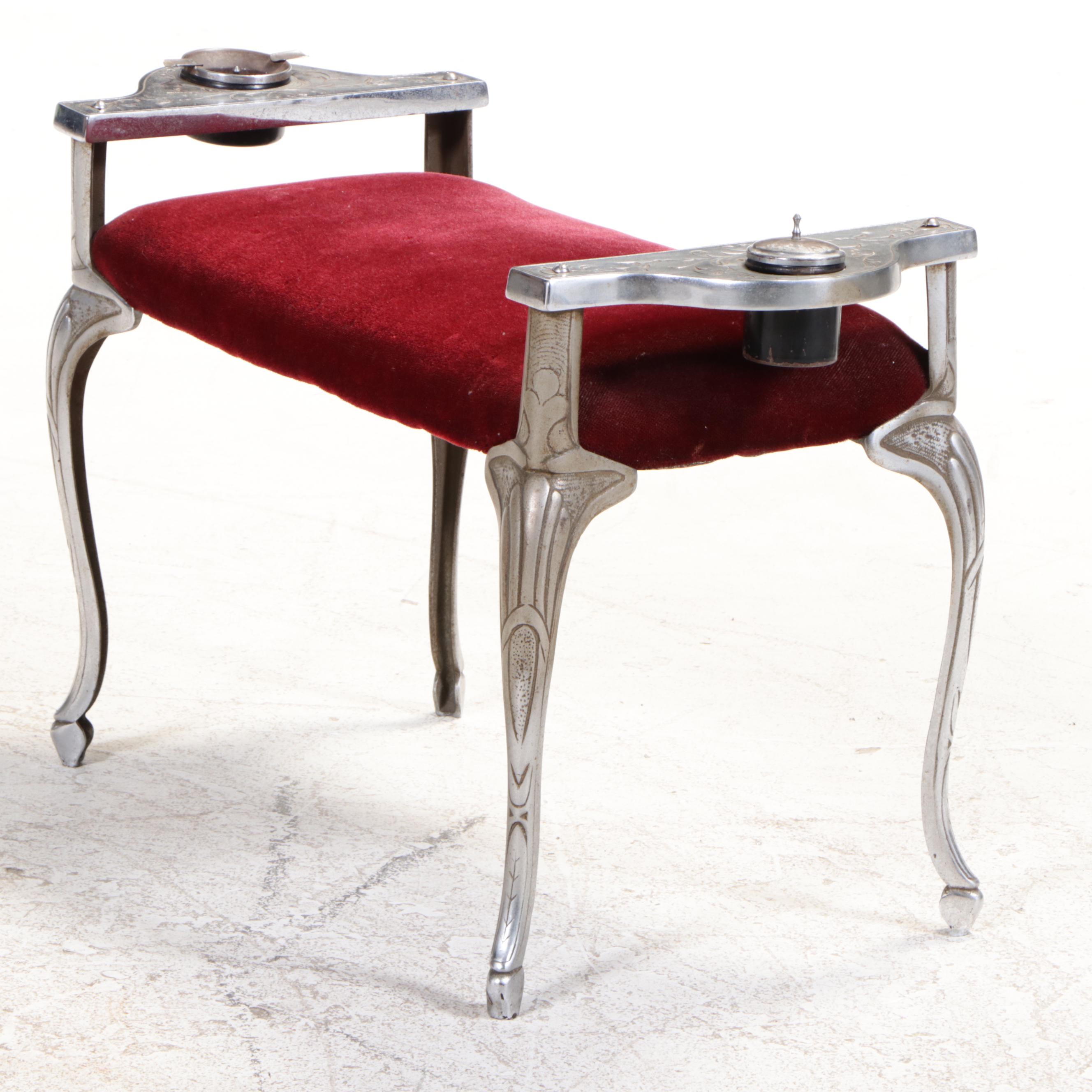Art Deco Chromed Metal Smoking Bench