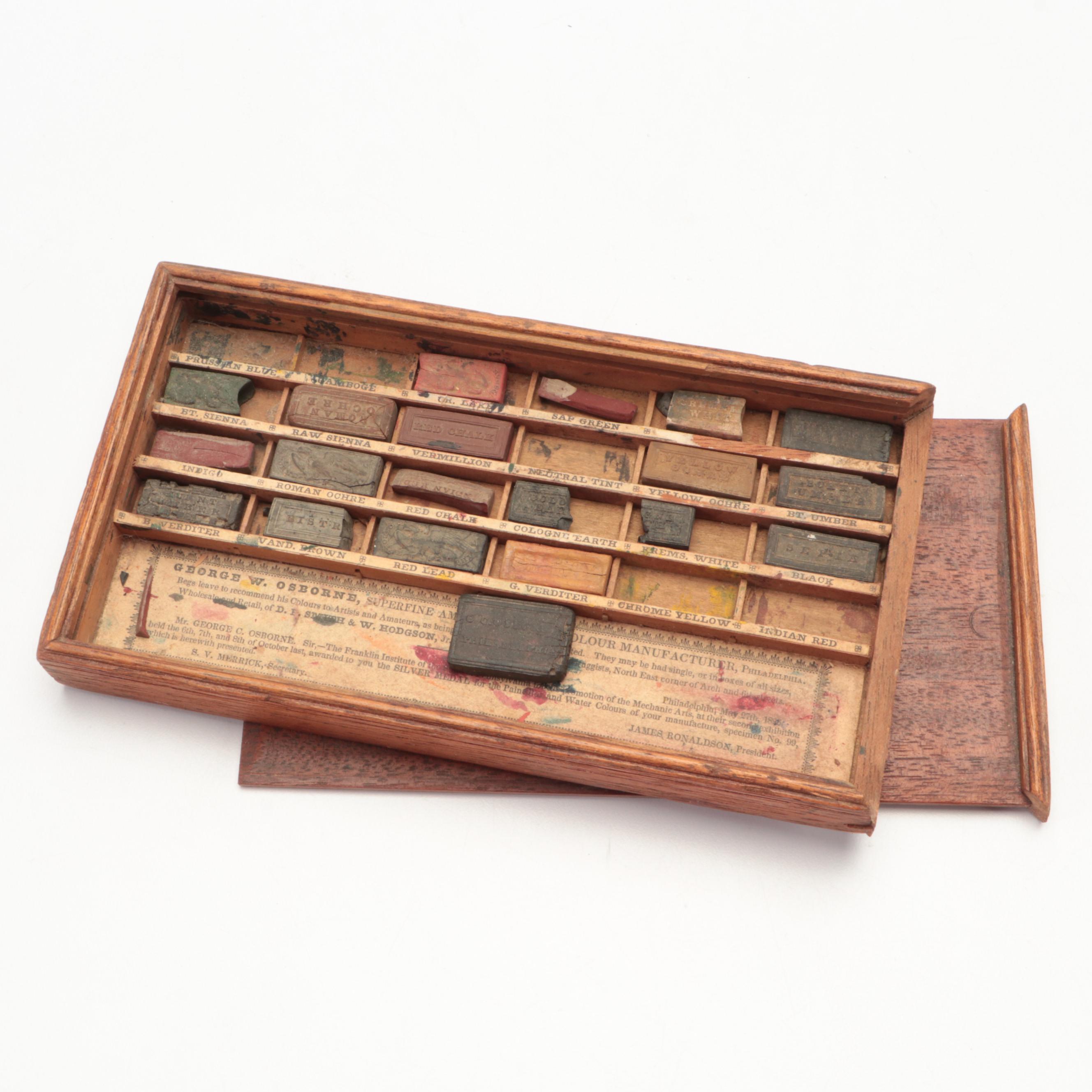 Antique Family Album of Albumen Prints, Watercolor Paint Set, and More