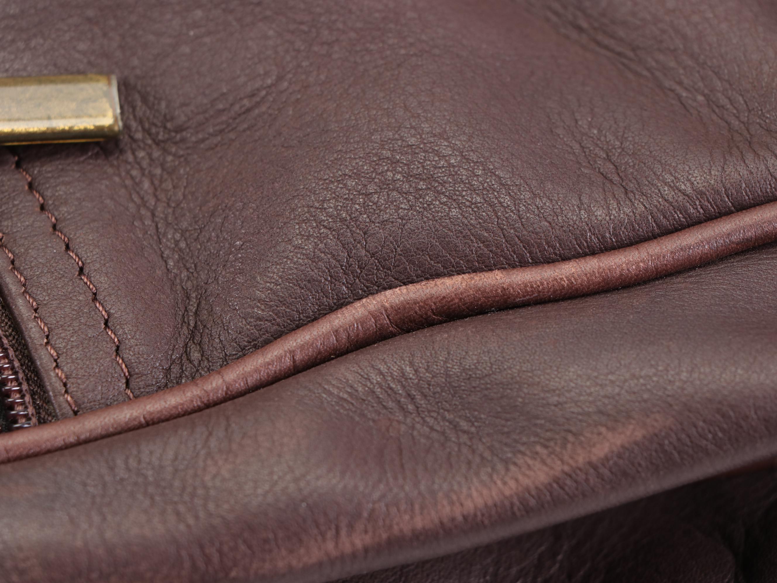 Avenues America Brown Leather Garment Bag with Crossbody Strap