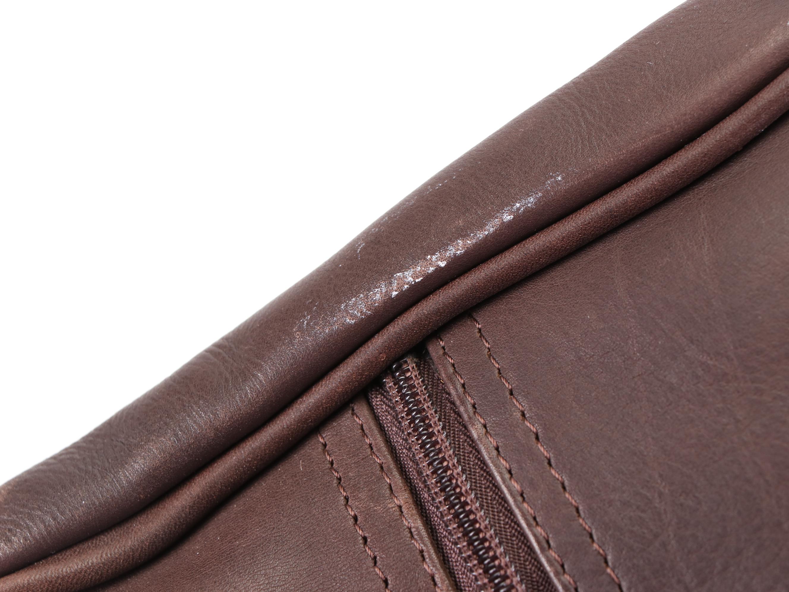 Avenues America Brown Leather Garment Bag with Crossbody Strap