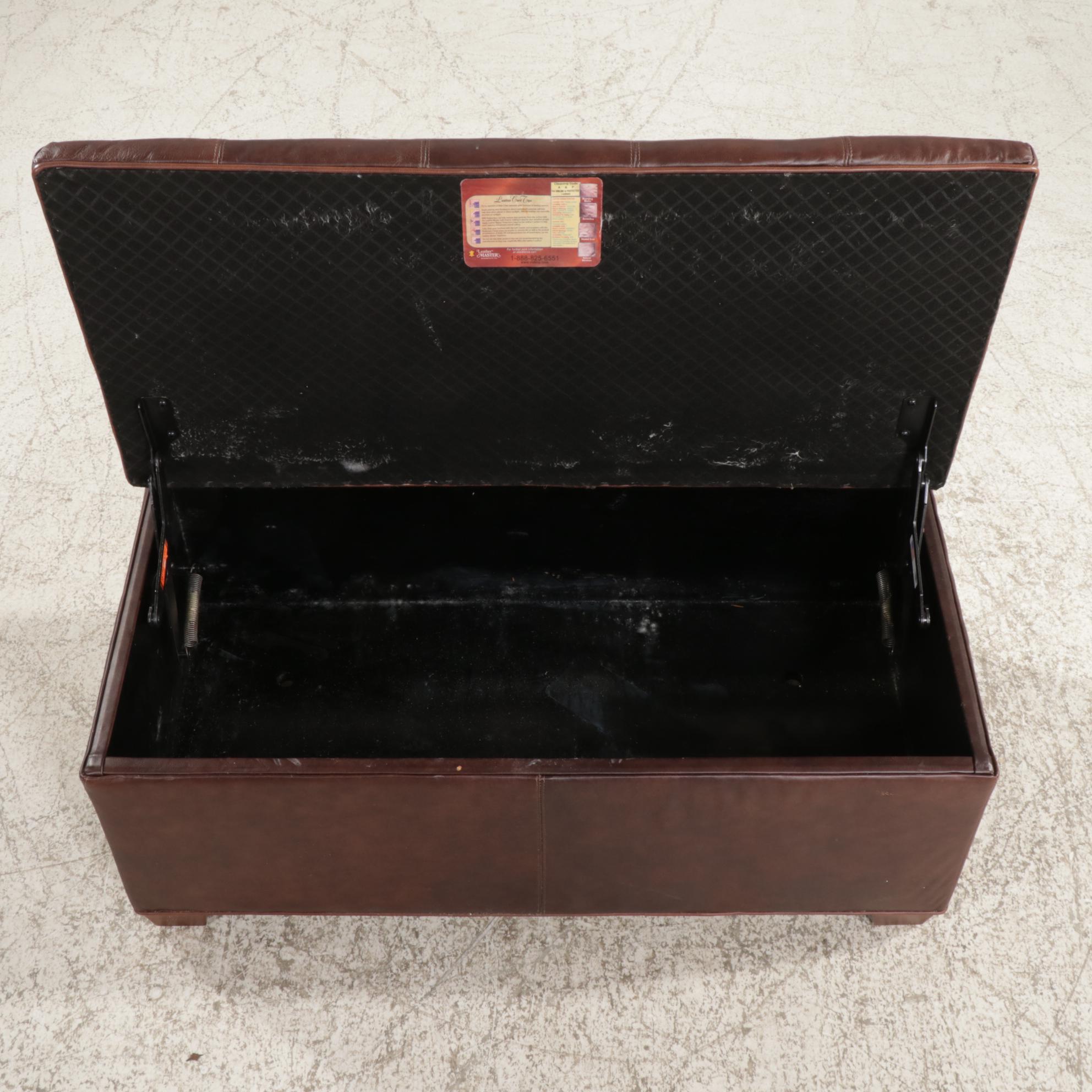 Temple Leather Upholstered Storage Trunk / Bench