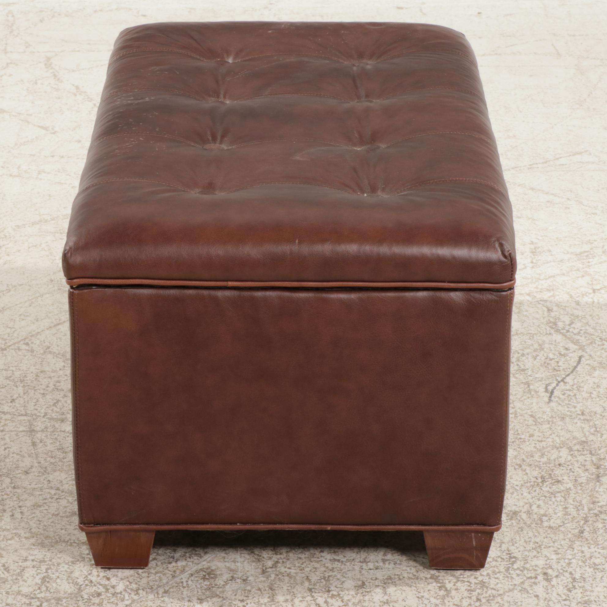 Temple Leather Upholstered Storage Trunk / Bench