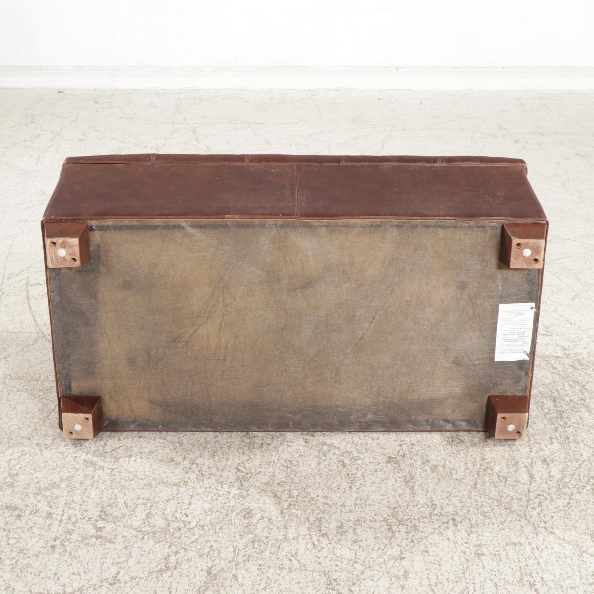 Temple Leather Upholstered Storage Trunk / Bench