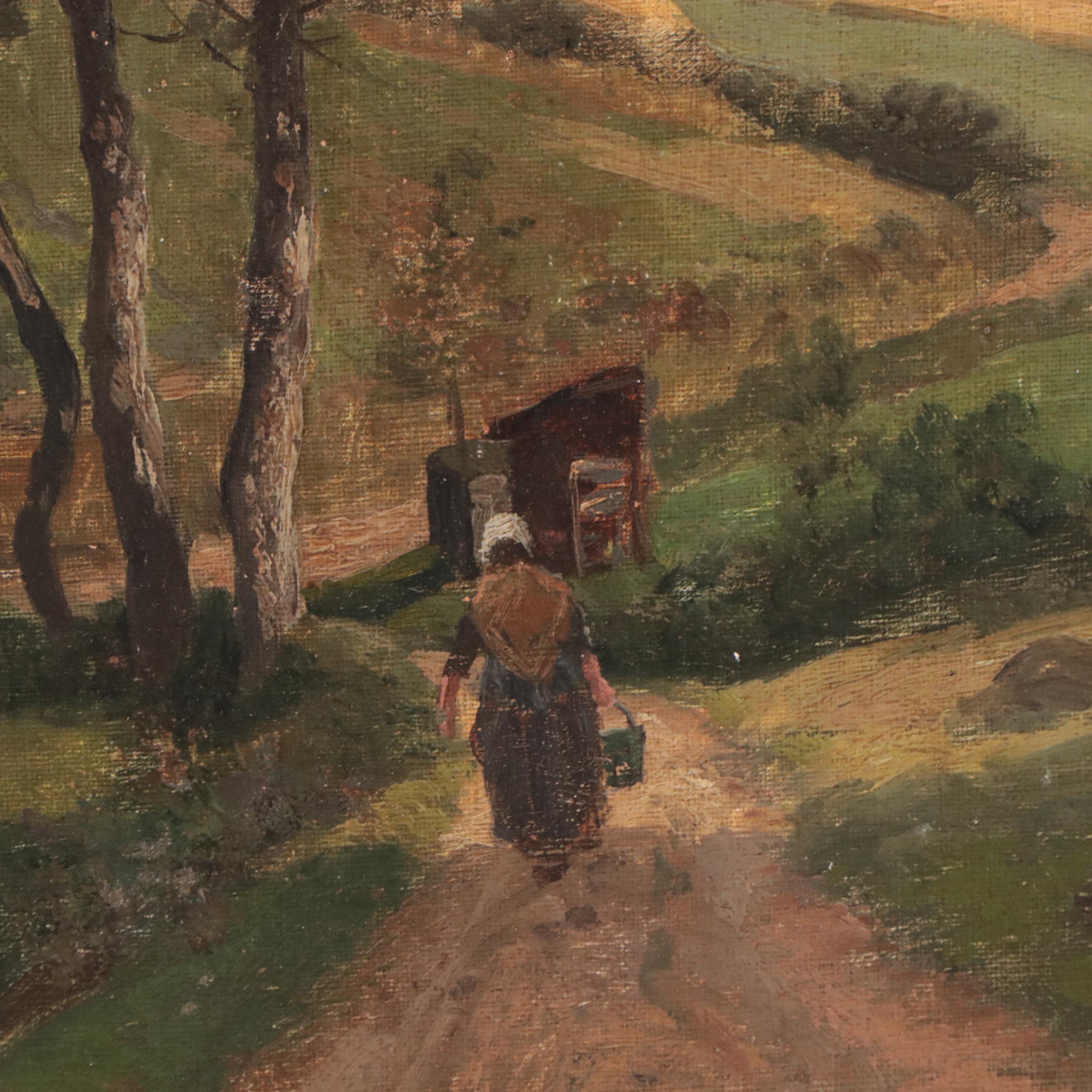 Hermann Pohle Oil Painting of a European School Forest Landscape