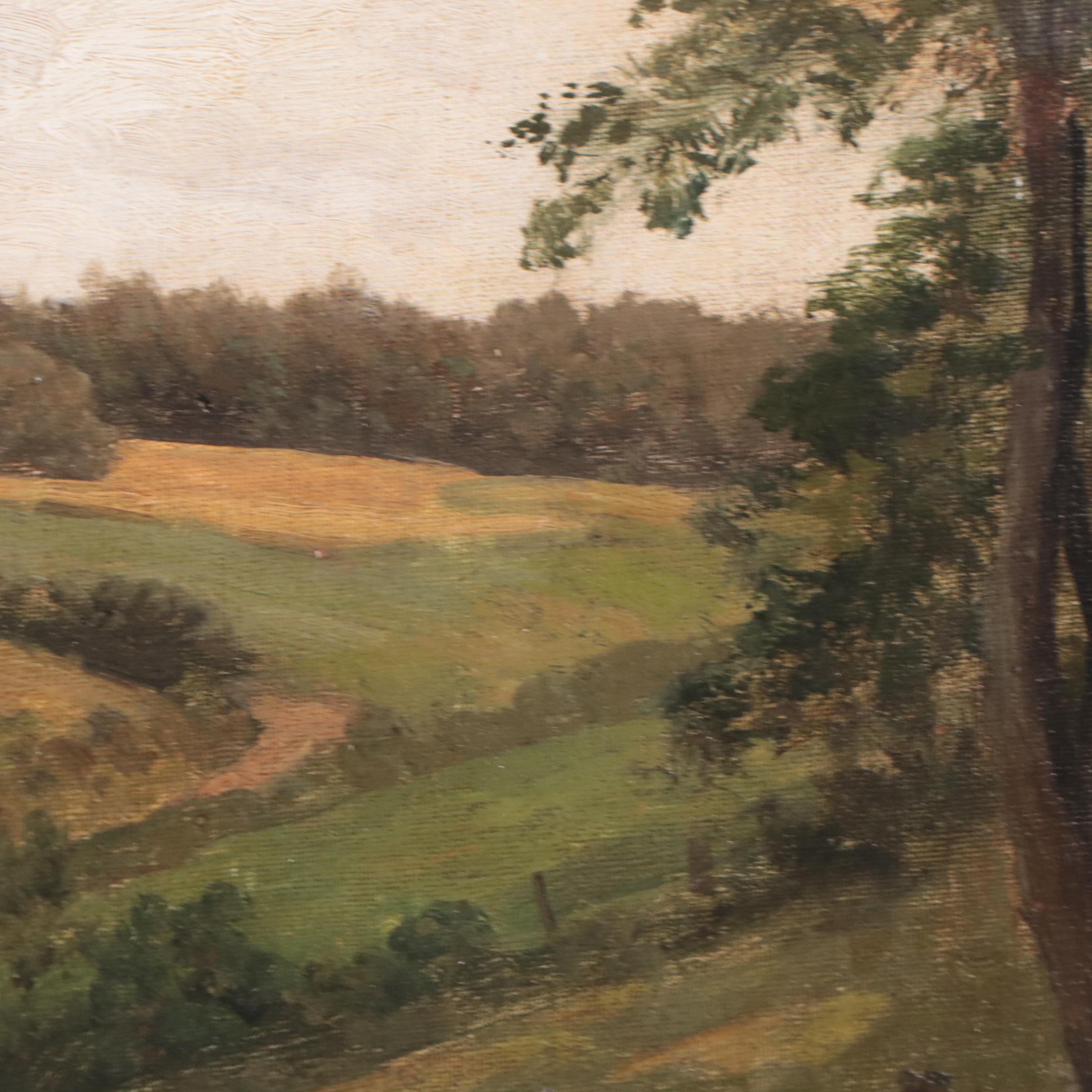 Hermann Pohle Oil Painting of a European School Forest Landscape