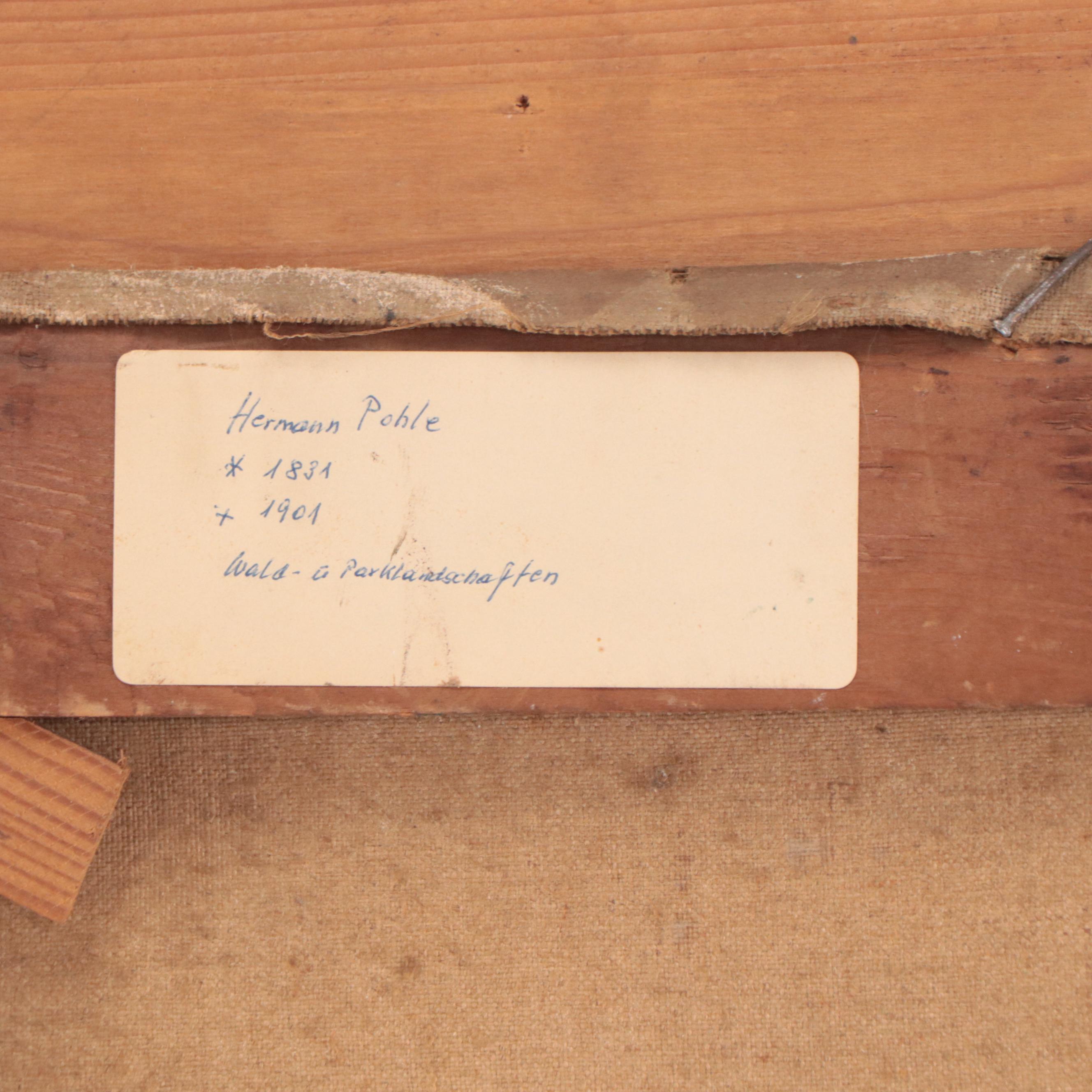 Hermann Pohle Oil Painting of a European School Forest Landscape