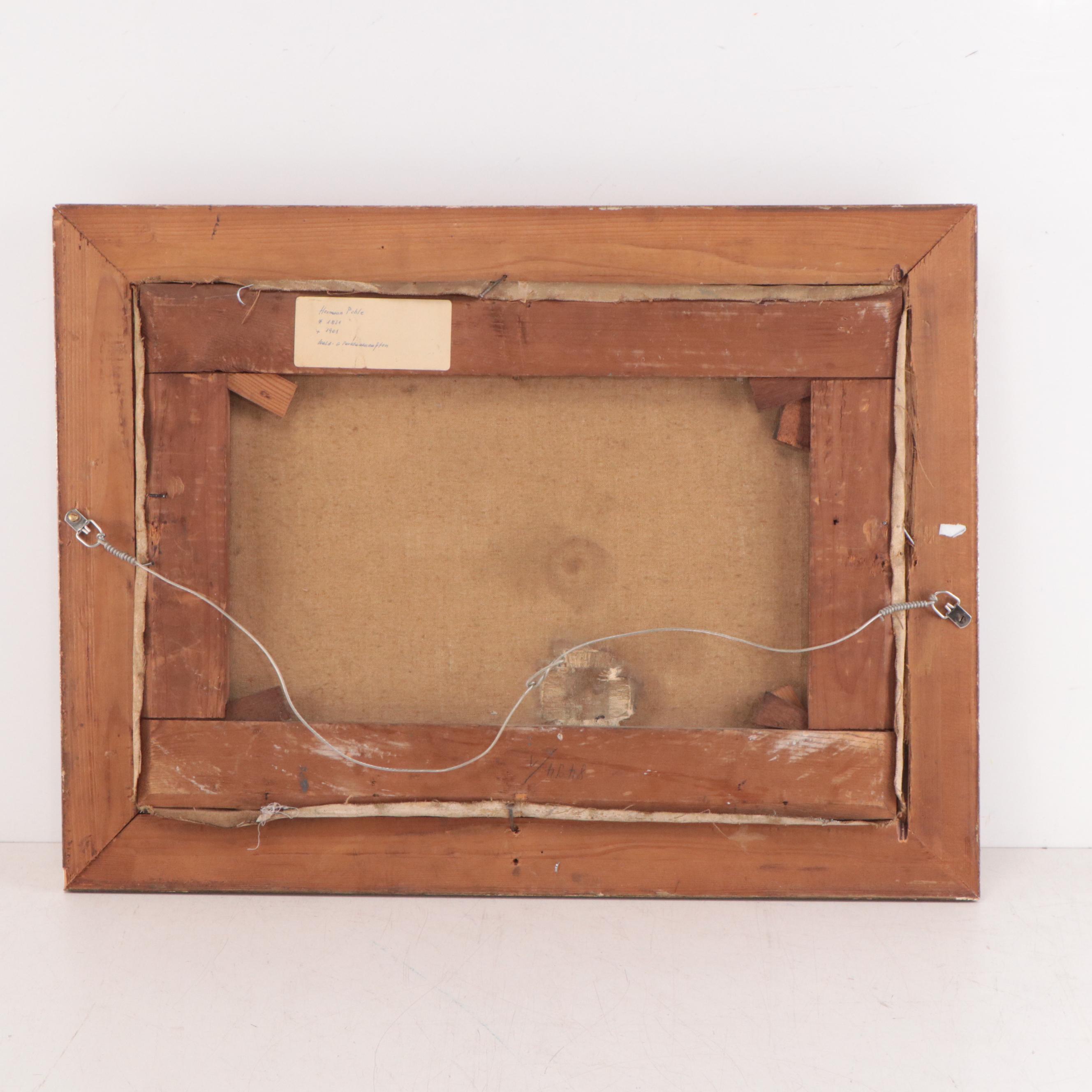 Hermann Pohle Oil Painting of a European School Forest Landscape