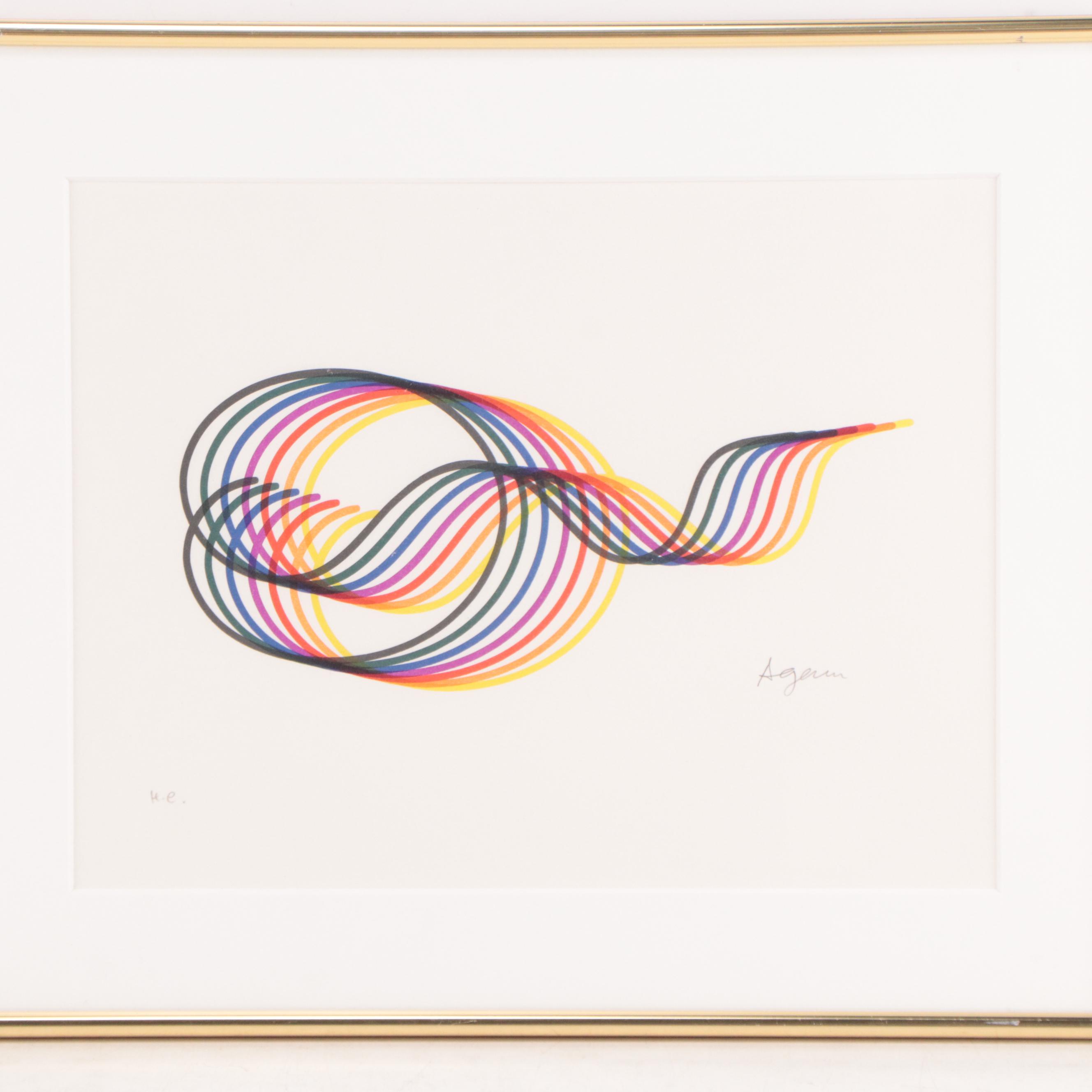 Yaacov Agam Lithograph "Lines and Forms III," 1984