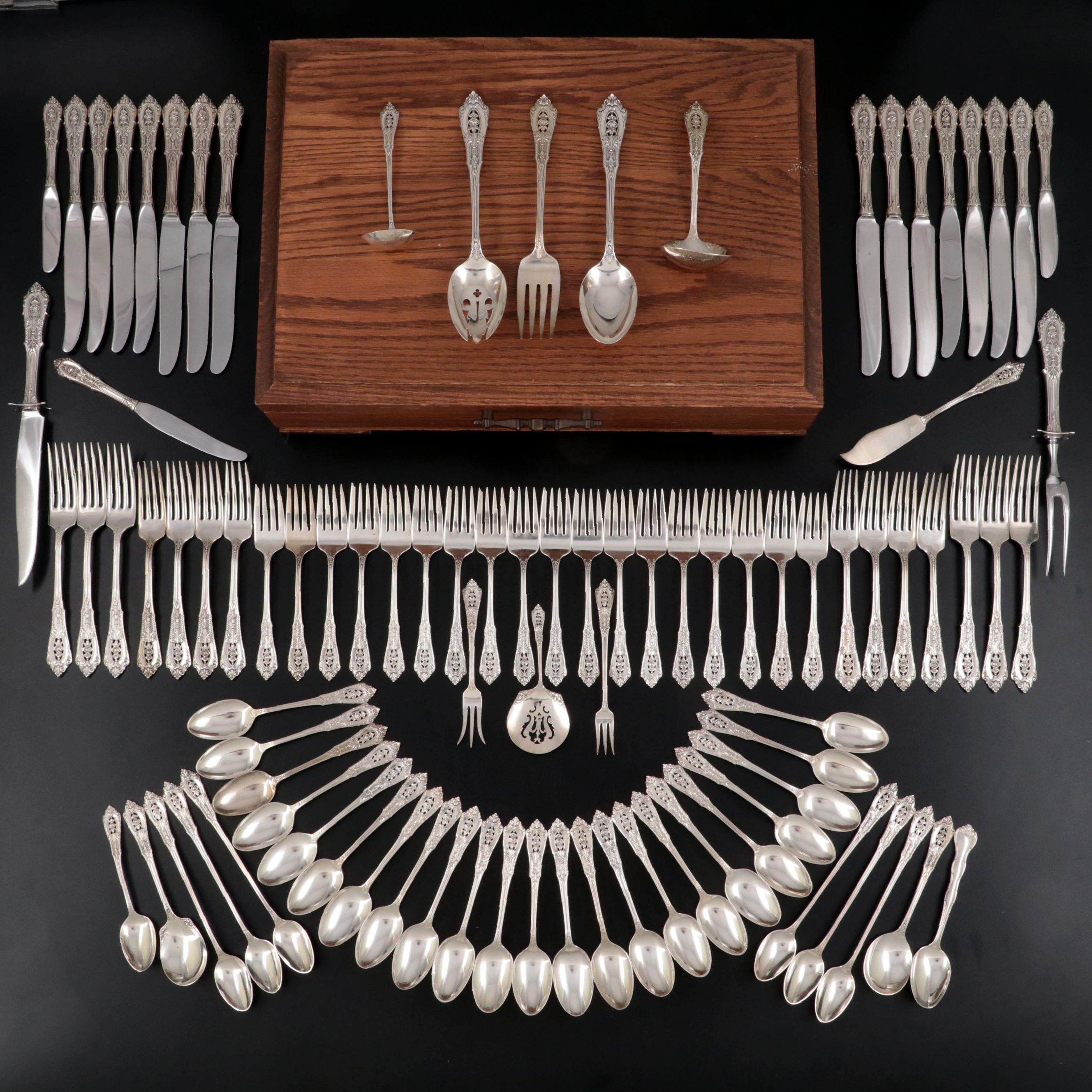 Wallace "Rose Point" Sterling Silver Flatware and Serving Utensils