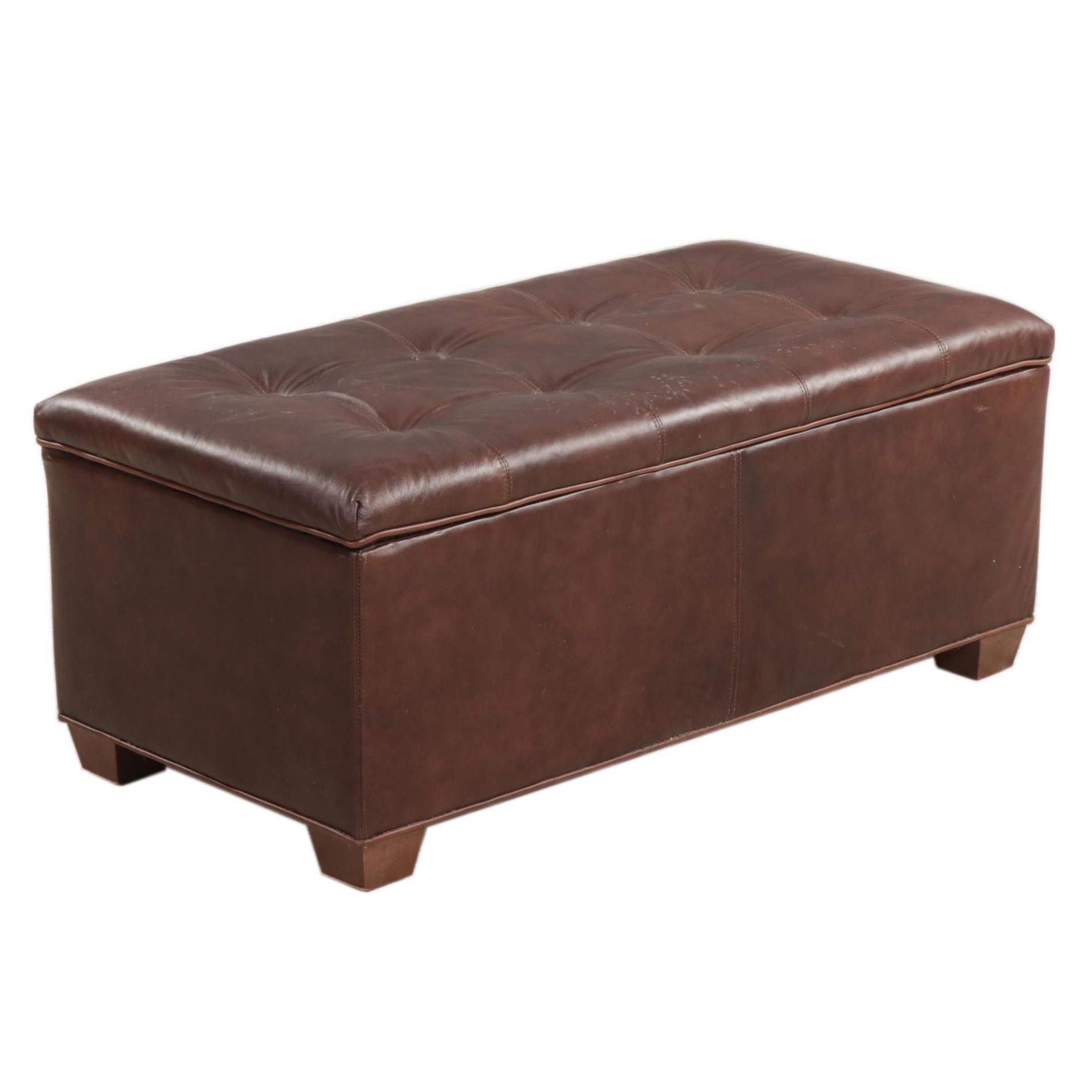 Temple Leather Upholstered Storage Trunk / Bench