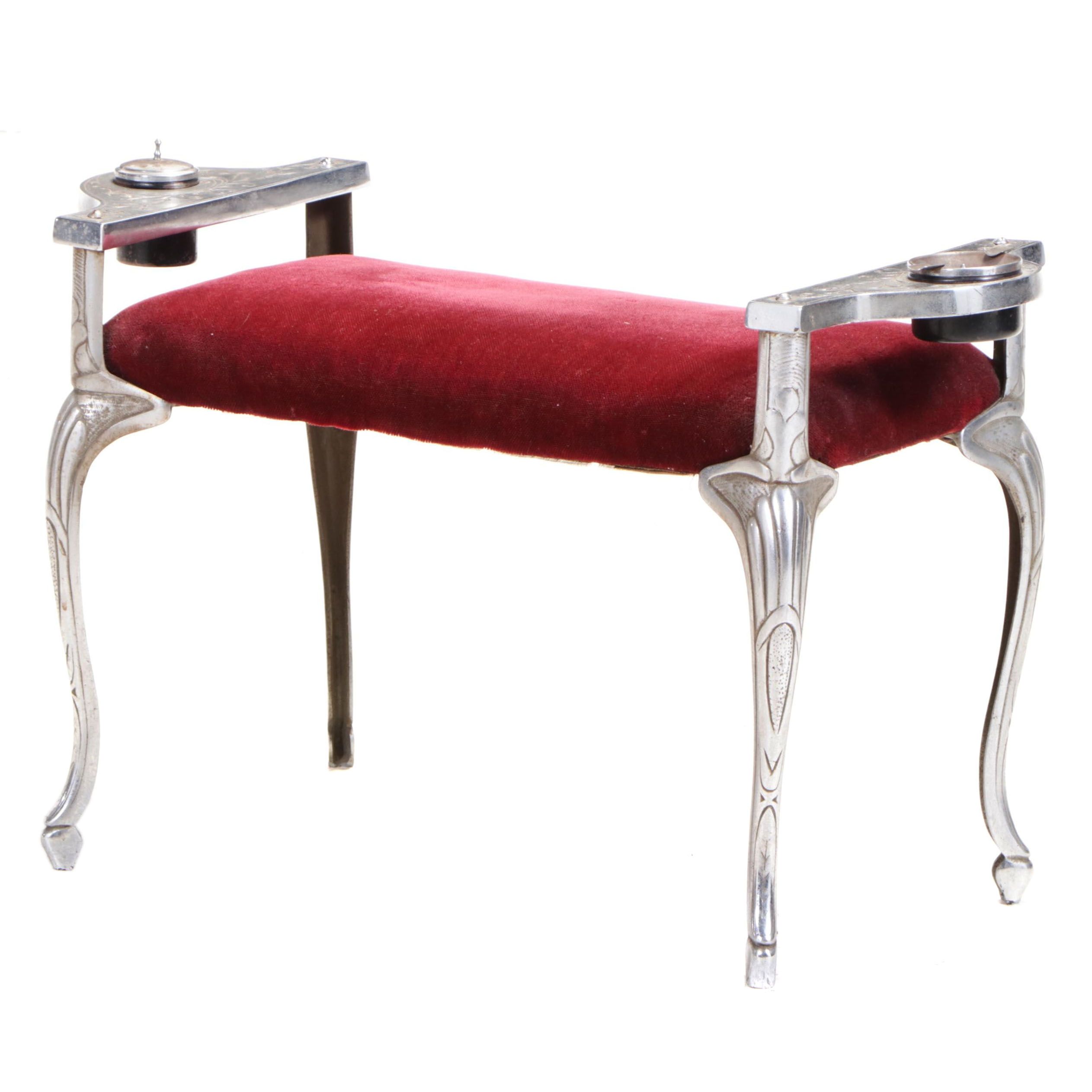 Art Deco Chromed Metal Smoking Bench