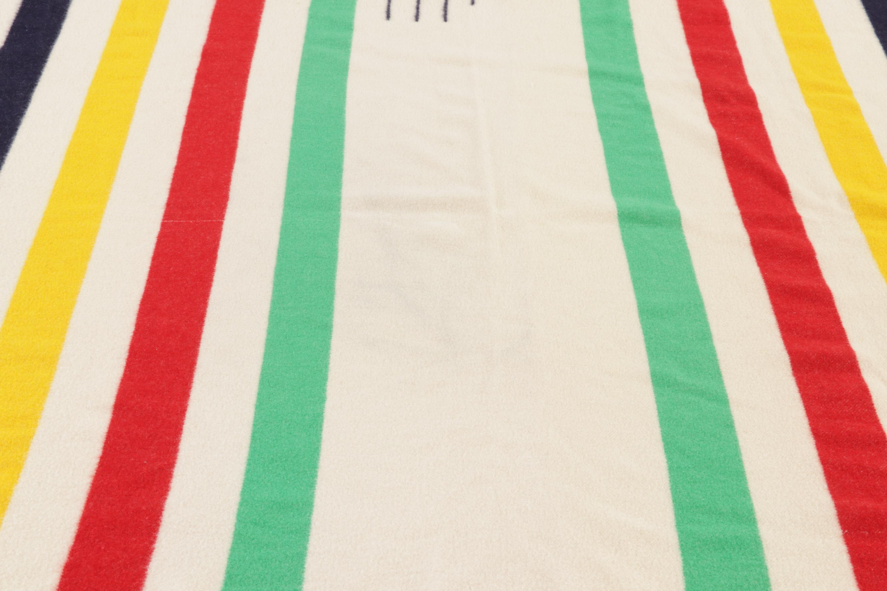 Hudson's Bay Point Blanket in Multi-Stripe Wool, Mid to Late 20th Century
