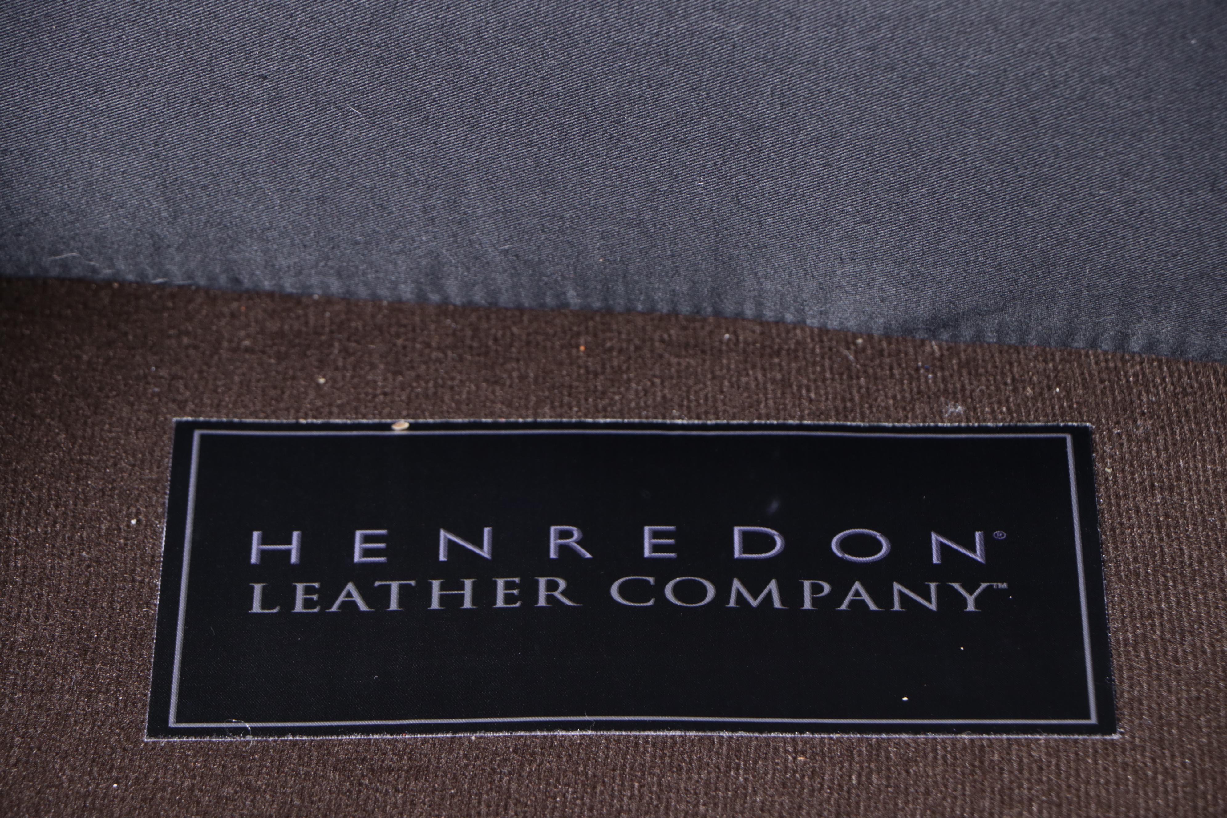 Henredon Leather Company Wingback Armchair with Nailheads