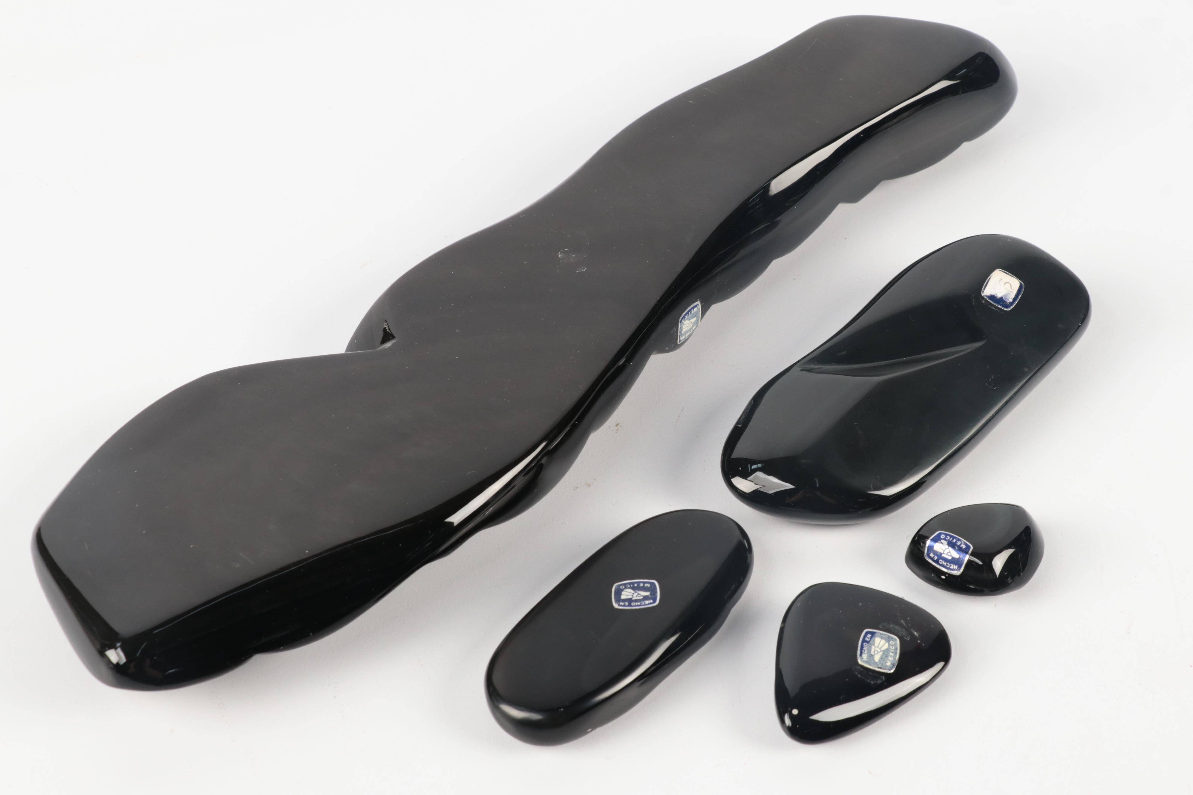 Hand-Carved Polished Rainbow Obsidian Specimens