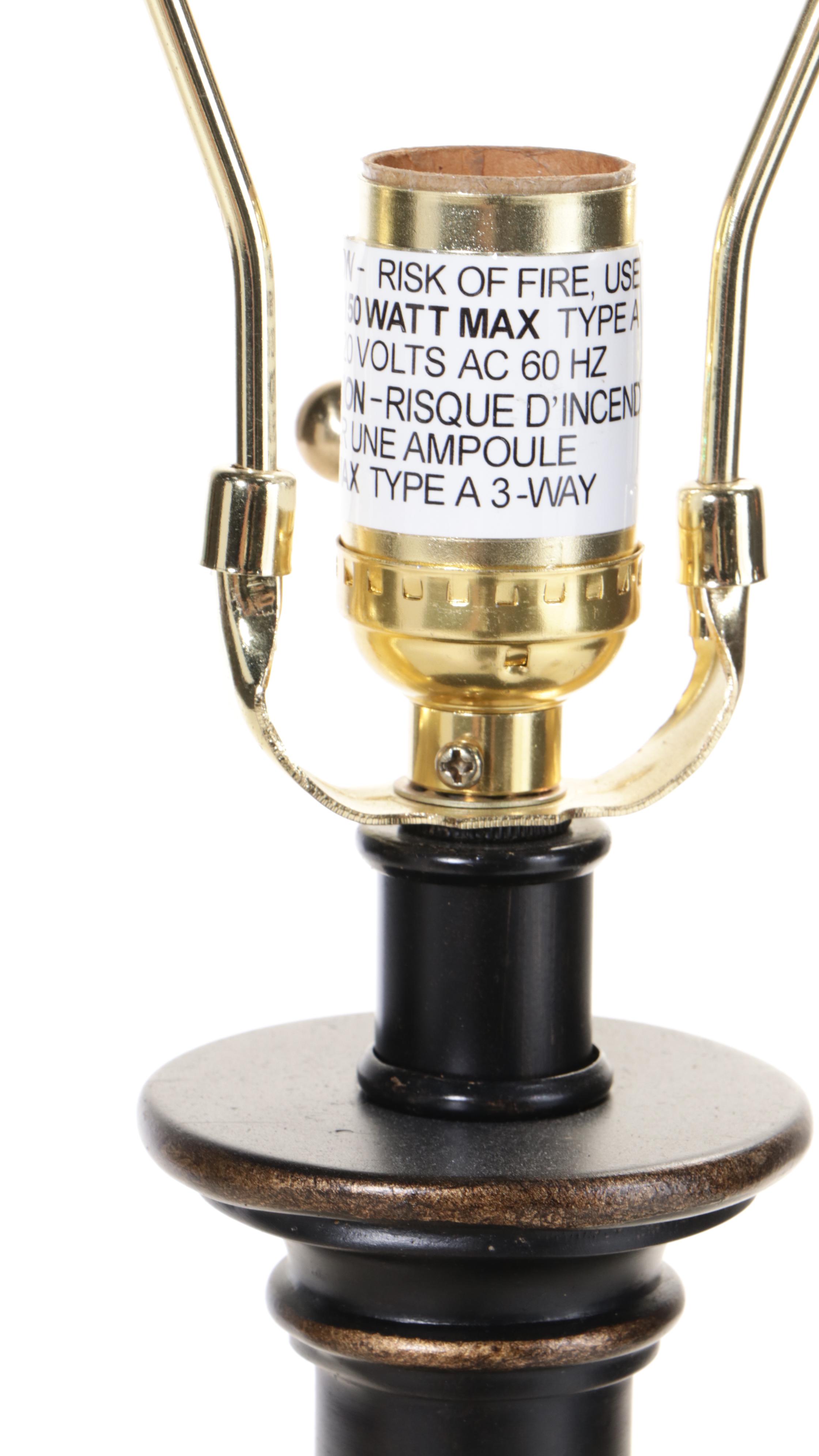 Patinated and Parcel-Gilt Metal Floor Lamp with Integrated Side Table