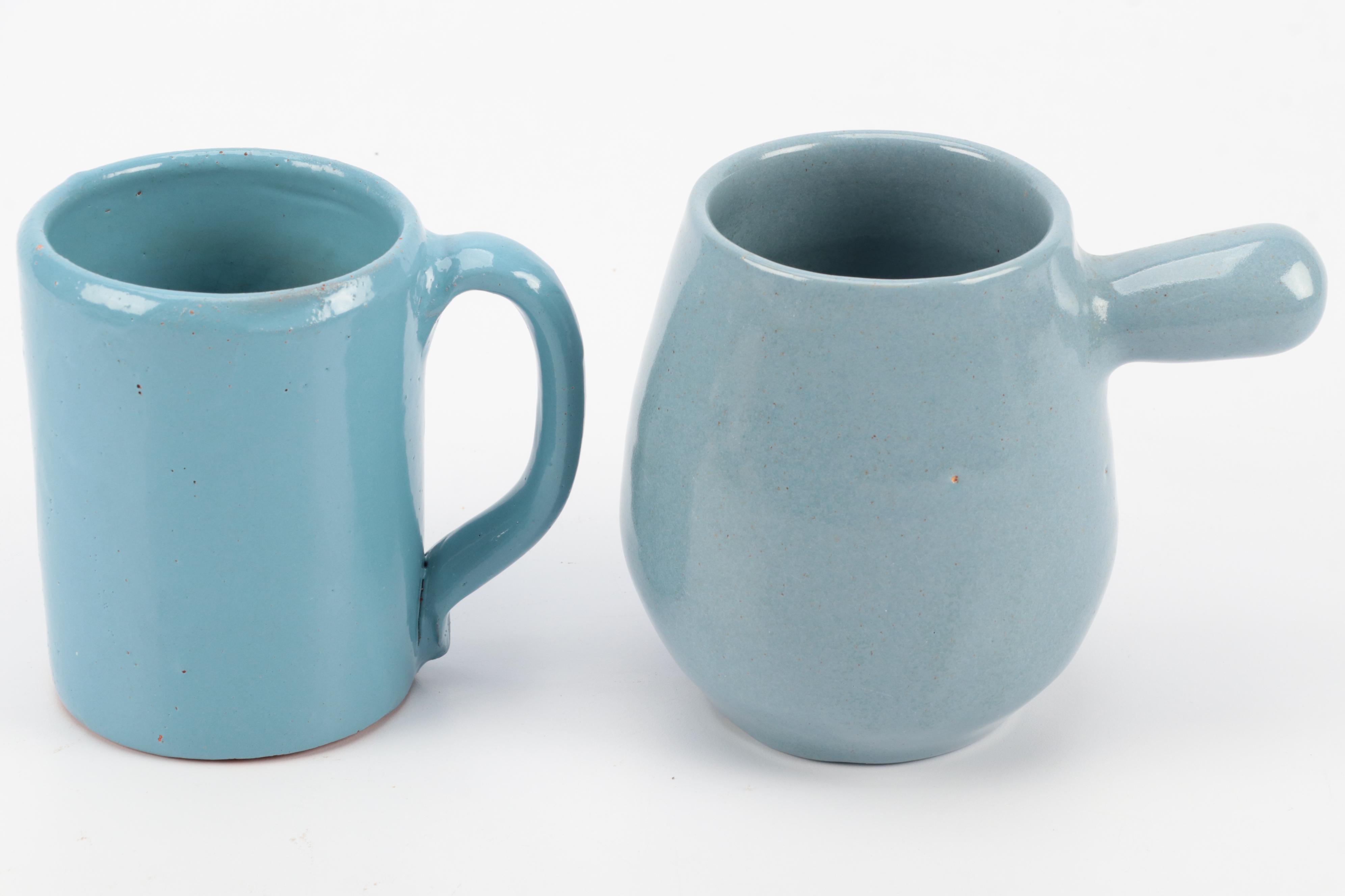 Bybee Pottery Blue Glazed Tableware, Mid to Late 20th Century